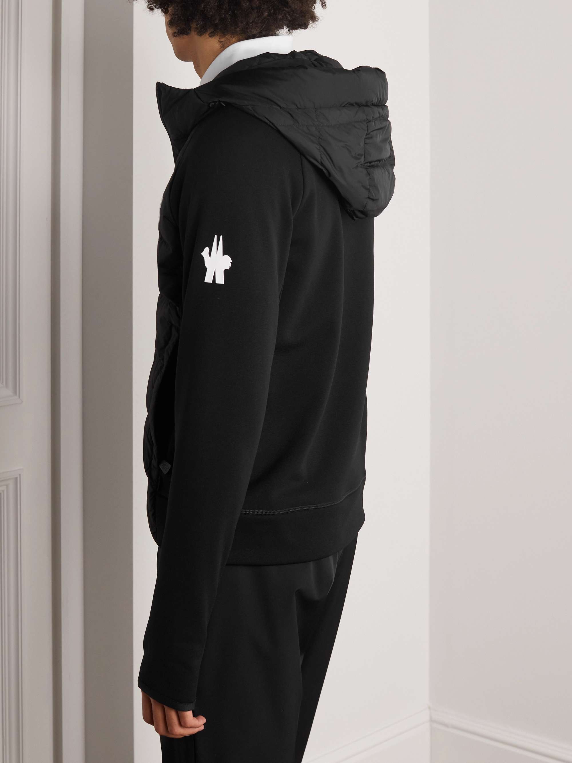 MONCLER GRENOBLE Logo-Print Quilted Shell and Jersey Hooded Down Ski Jacket