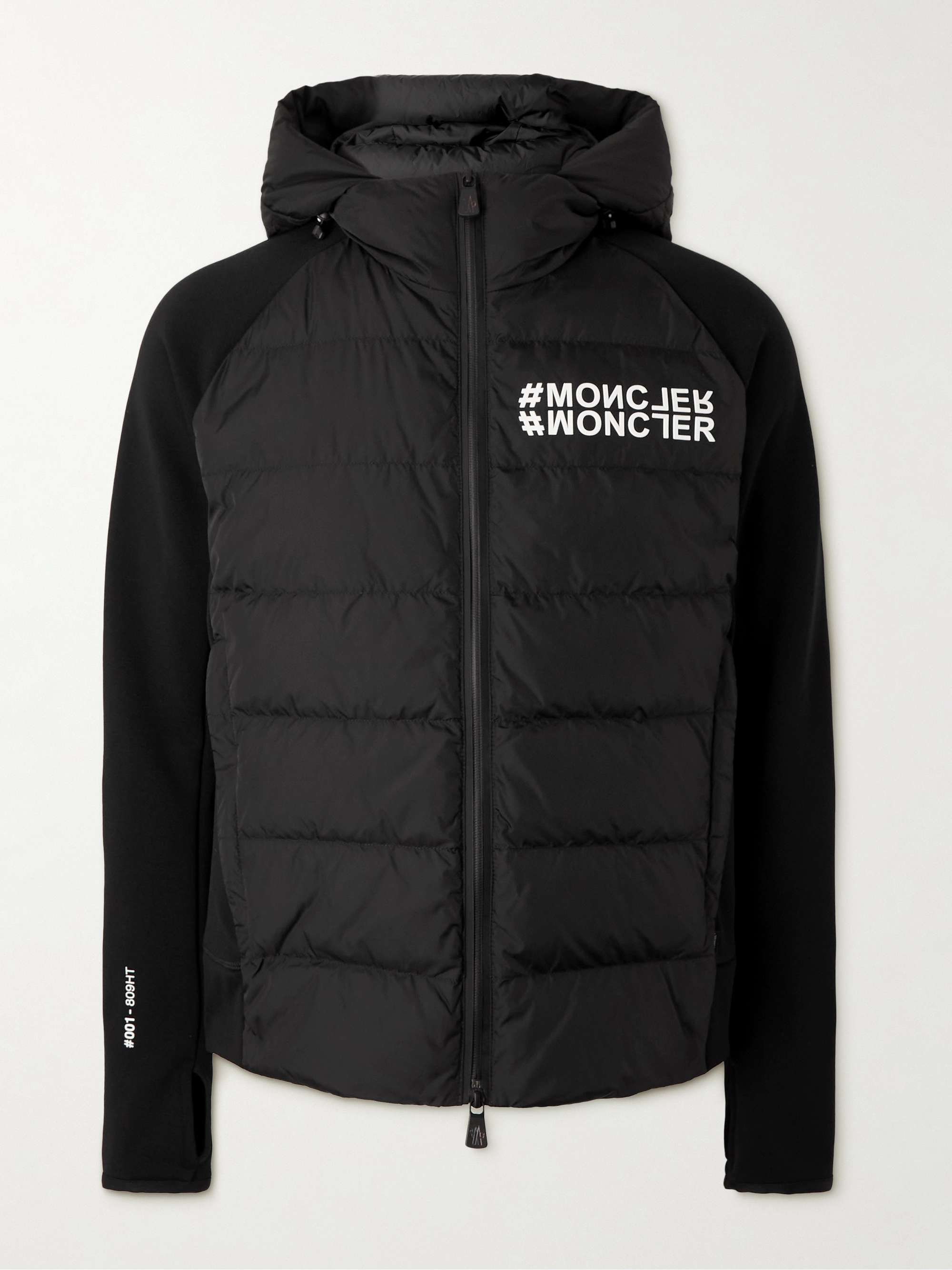 MONCLER GRENOBLE Logo-Print Quilted Shell and Jersey Hooded Down Ski Jacket
