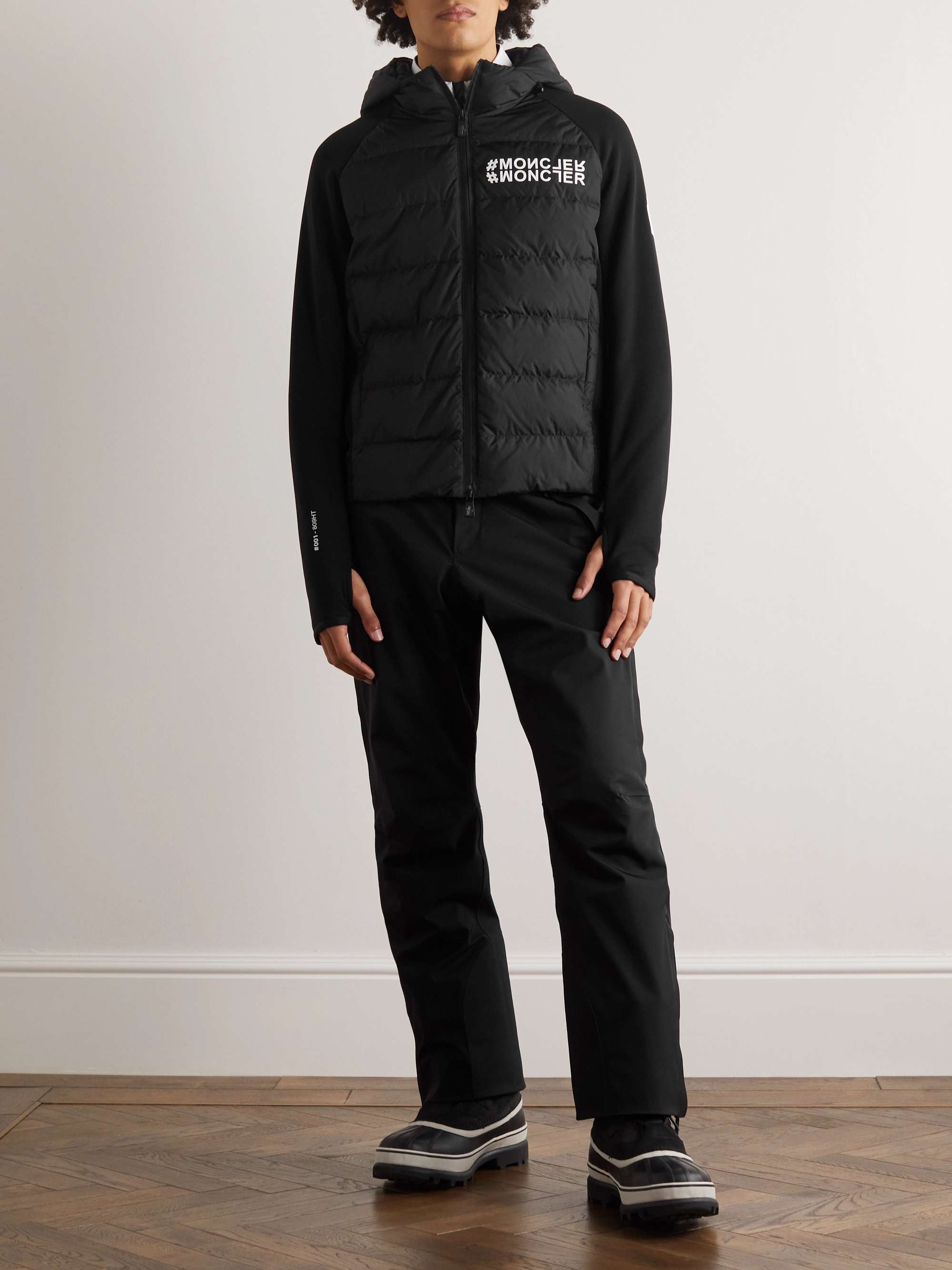 MONCLER GRENOBLE Logo-Print Quilted Shell and Jersey Hooded Down Ski Jacket