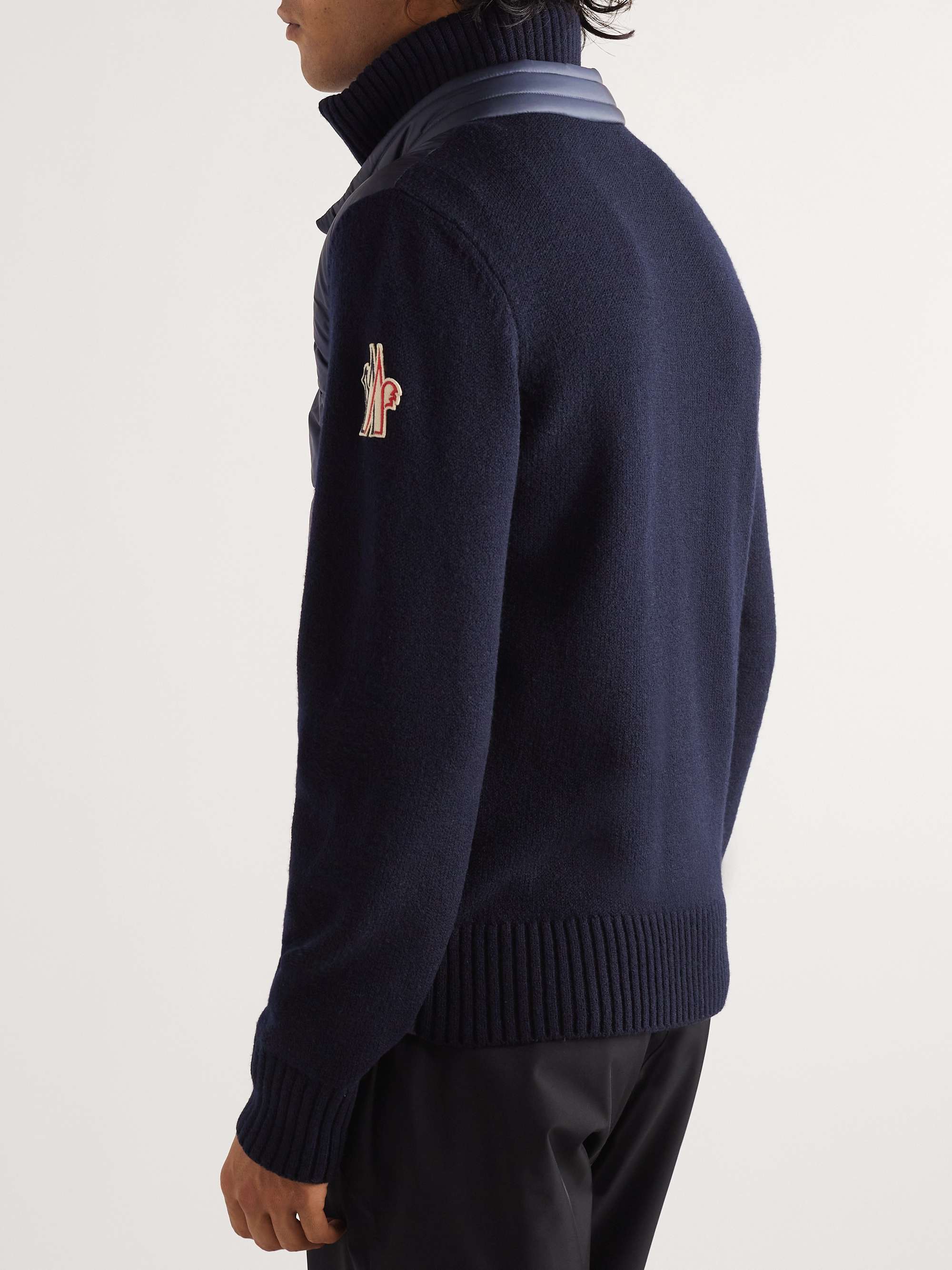 MONCLER GRENOBLE Quilted Shell-Panelled Wool-Blend Down Jacket