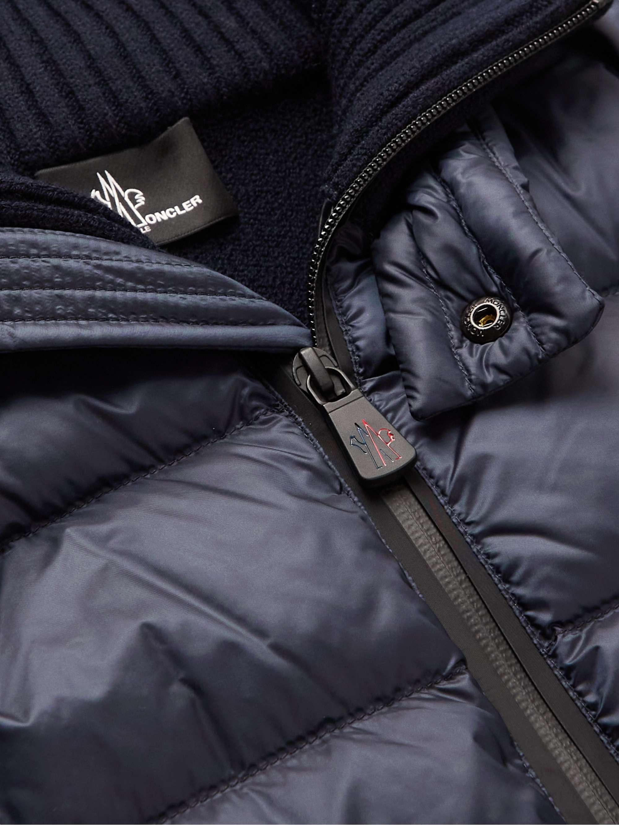 MONCLER GRENOBLE Quilted Shell-Panelled Wool-Blend Down Jacket
