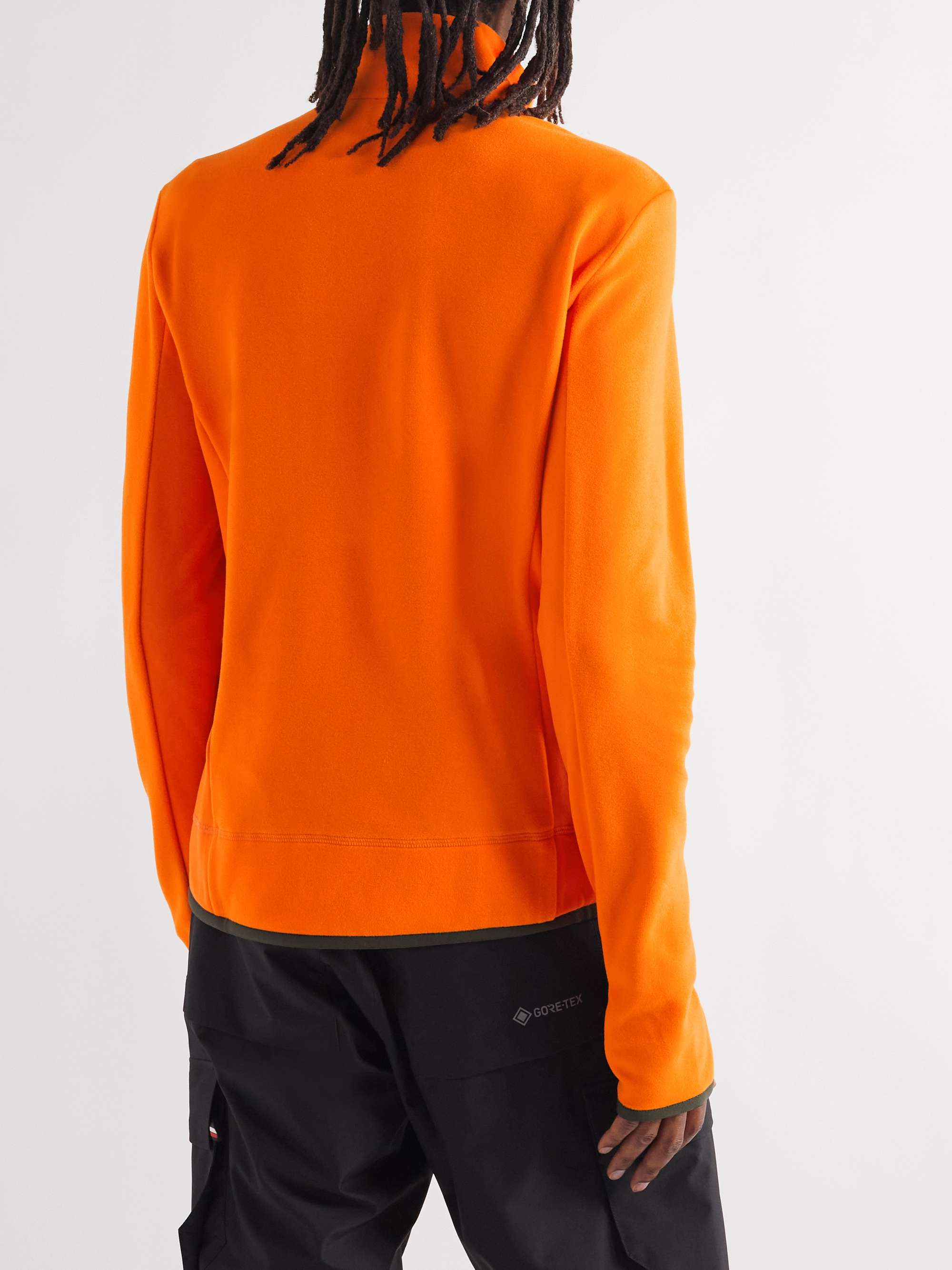 MONCLER GRENOBLE Striped Fleece Half-Zip Sweatshirt