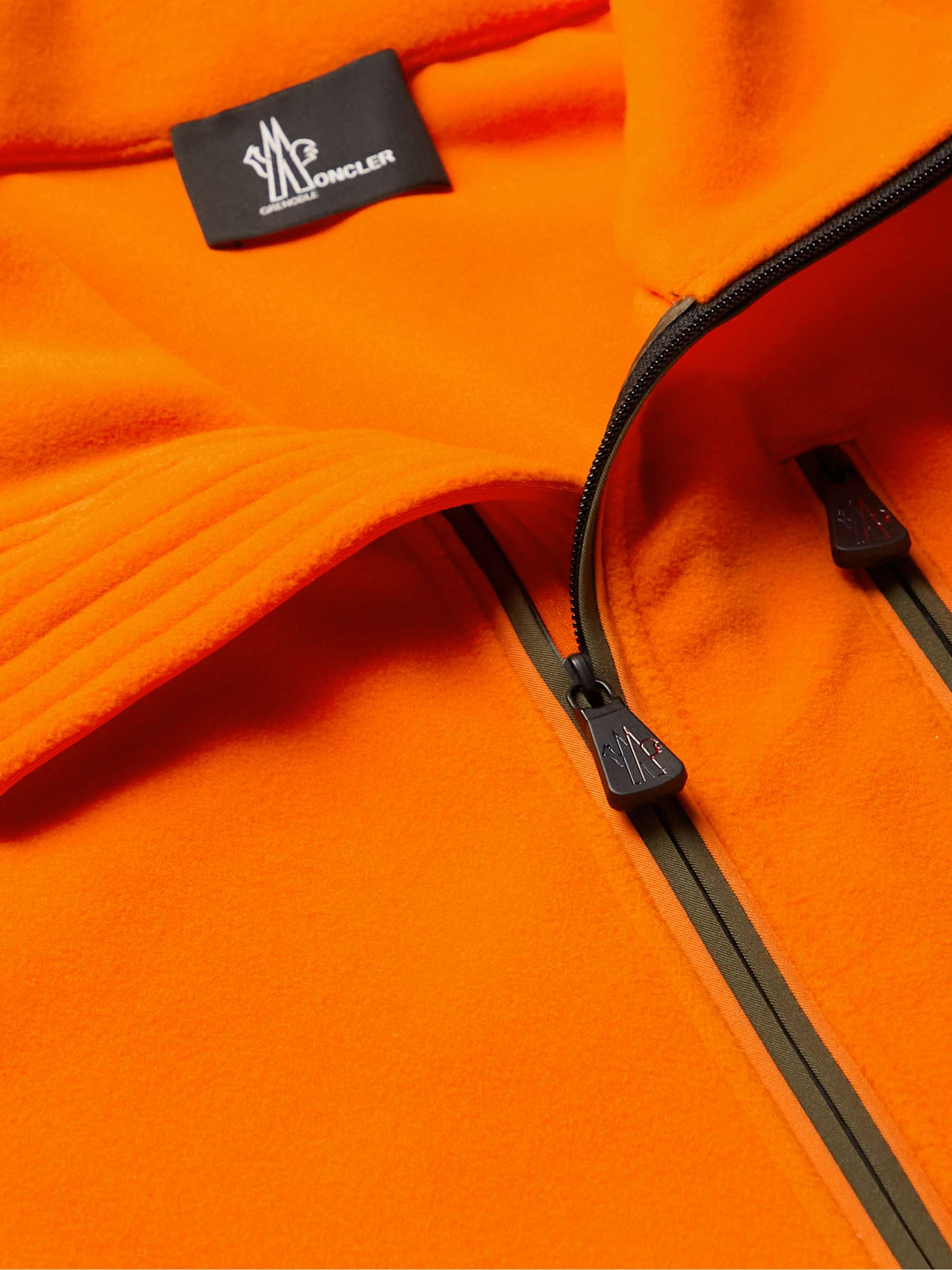 MONCLER GRENOBLE Striped Fleece Half-Zip Sweatshirt
