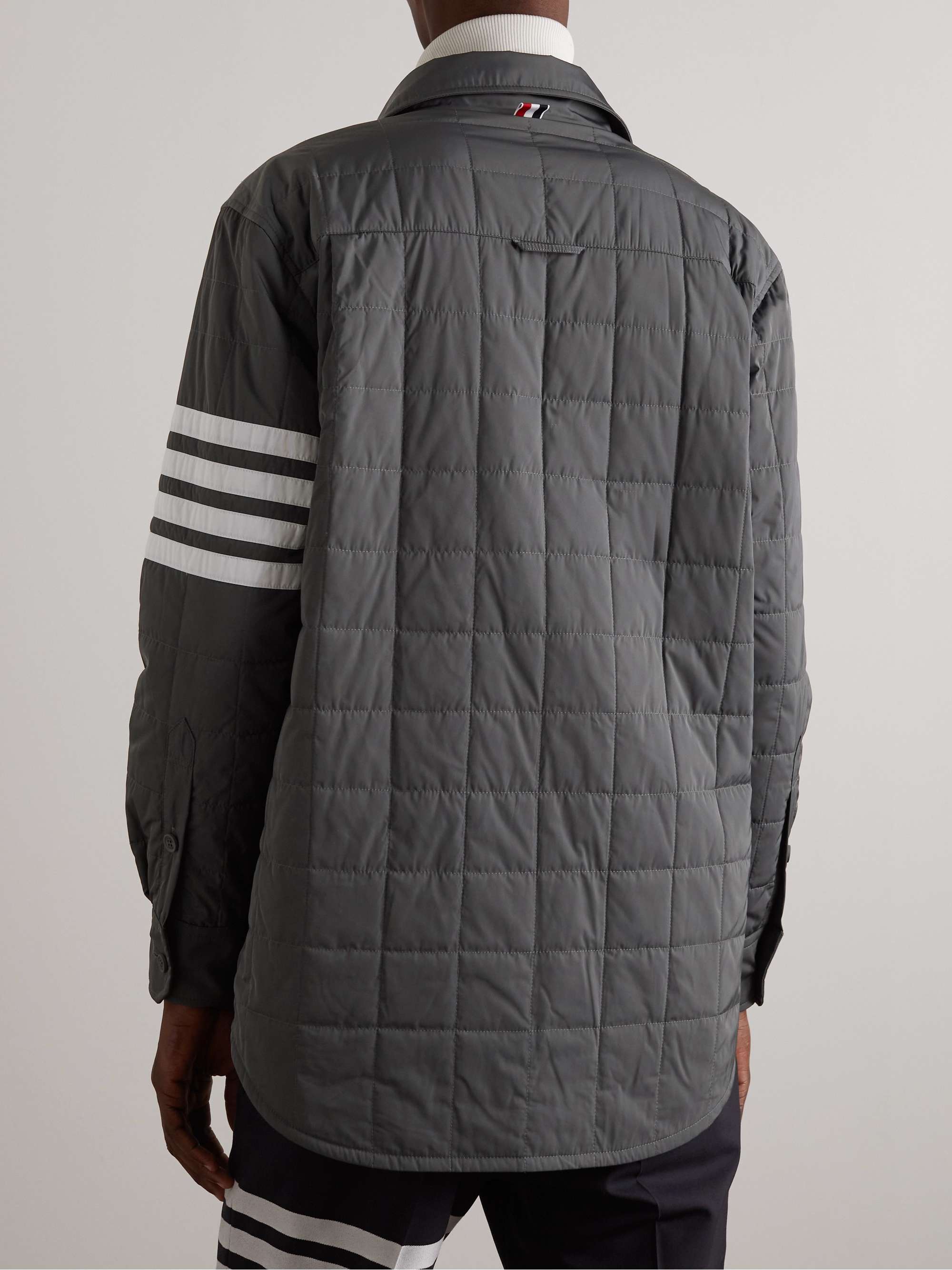 THOM BROWNE Striped Quilted Shell Down Jacket