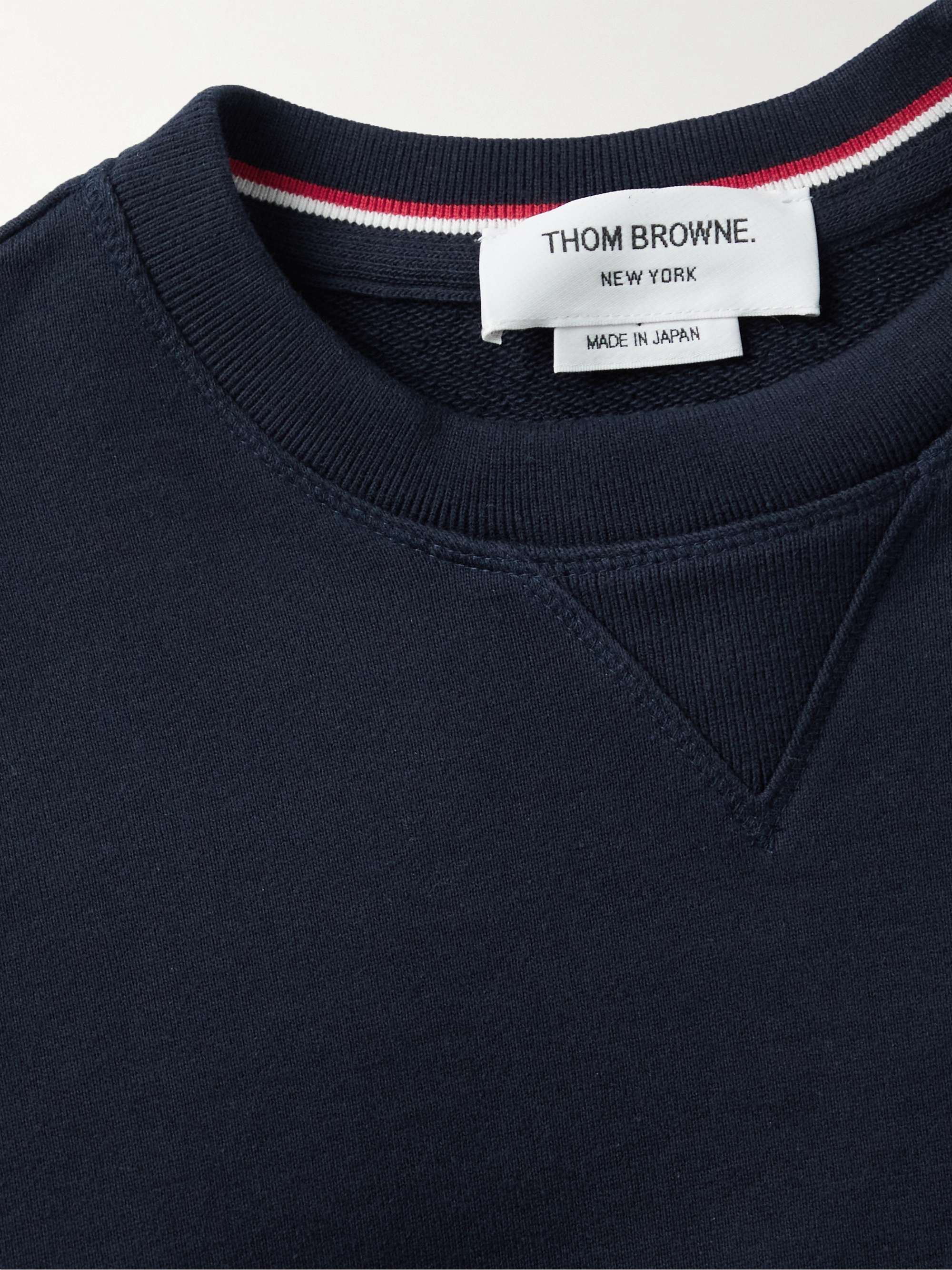 THOM BROWNE Slim-Fit Striped Cotton-Jersey Sweatshirt