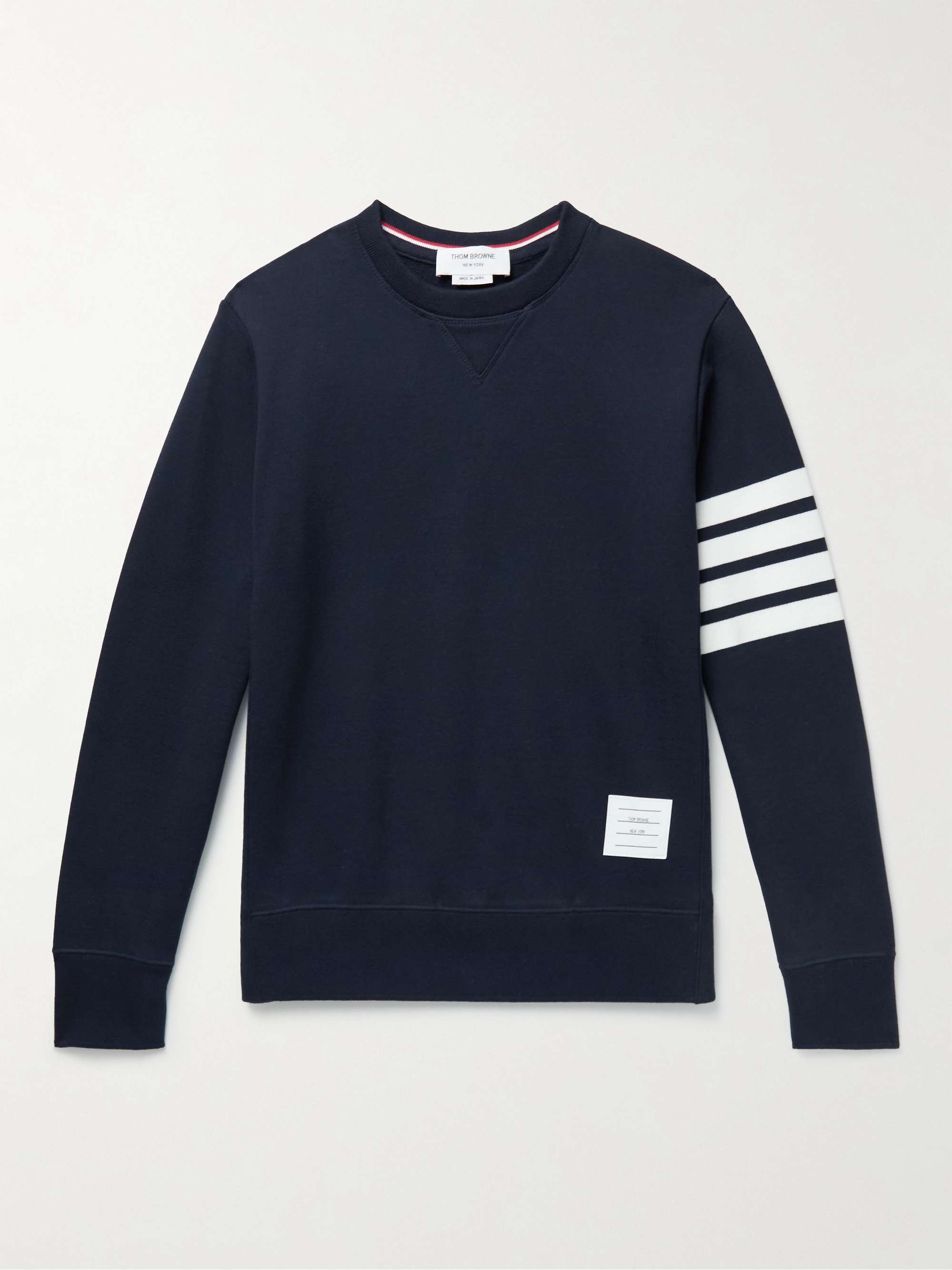 THOM BROWNE Slim-Fit Striped Cotton-Jersey Sweatshirt for Men | MR PORTER