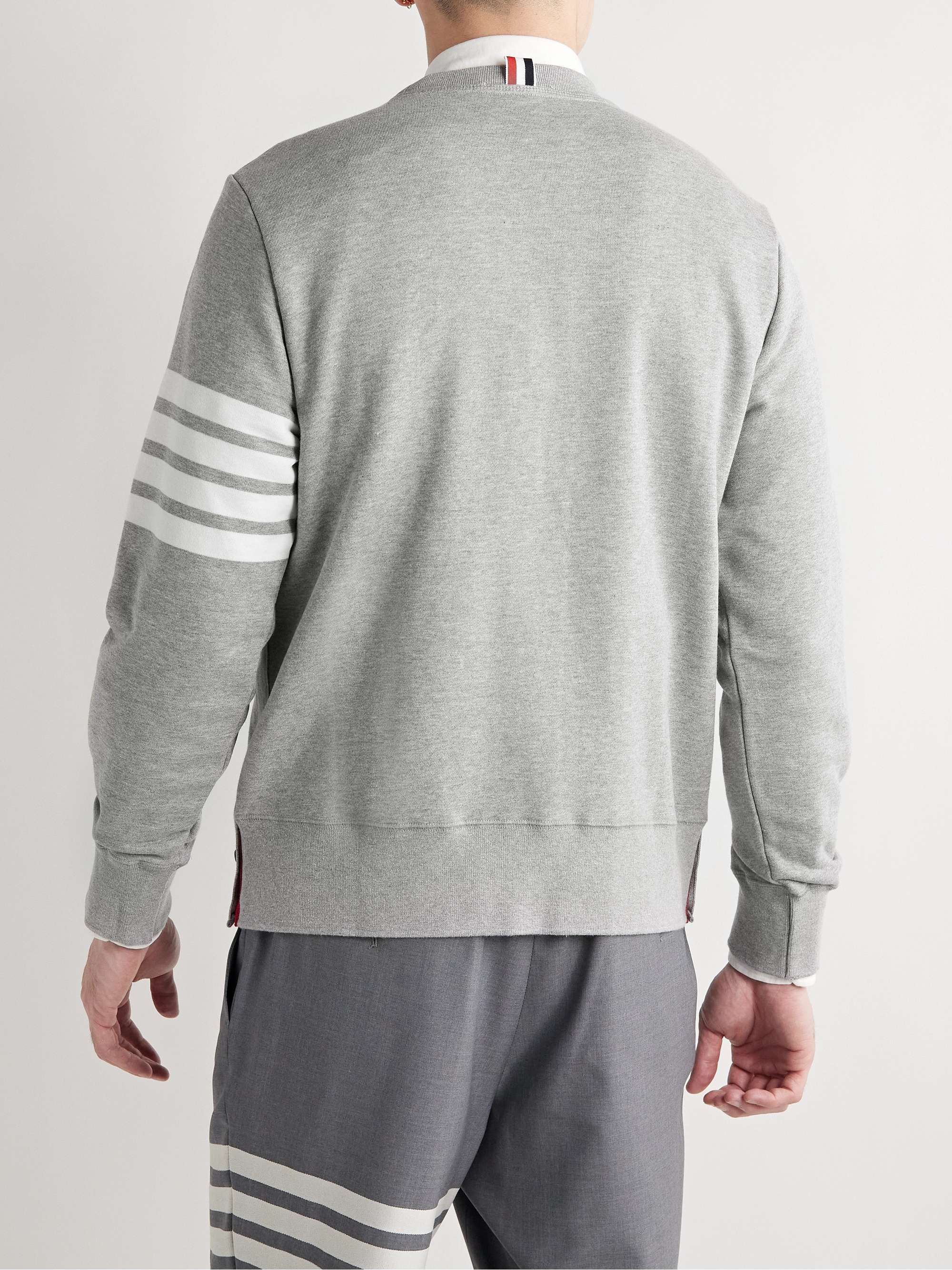 THOM BROWNE Slim-Fit Striped Cotton-Jersey Sweatshirt