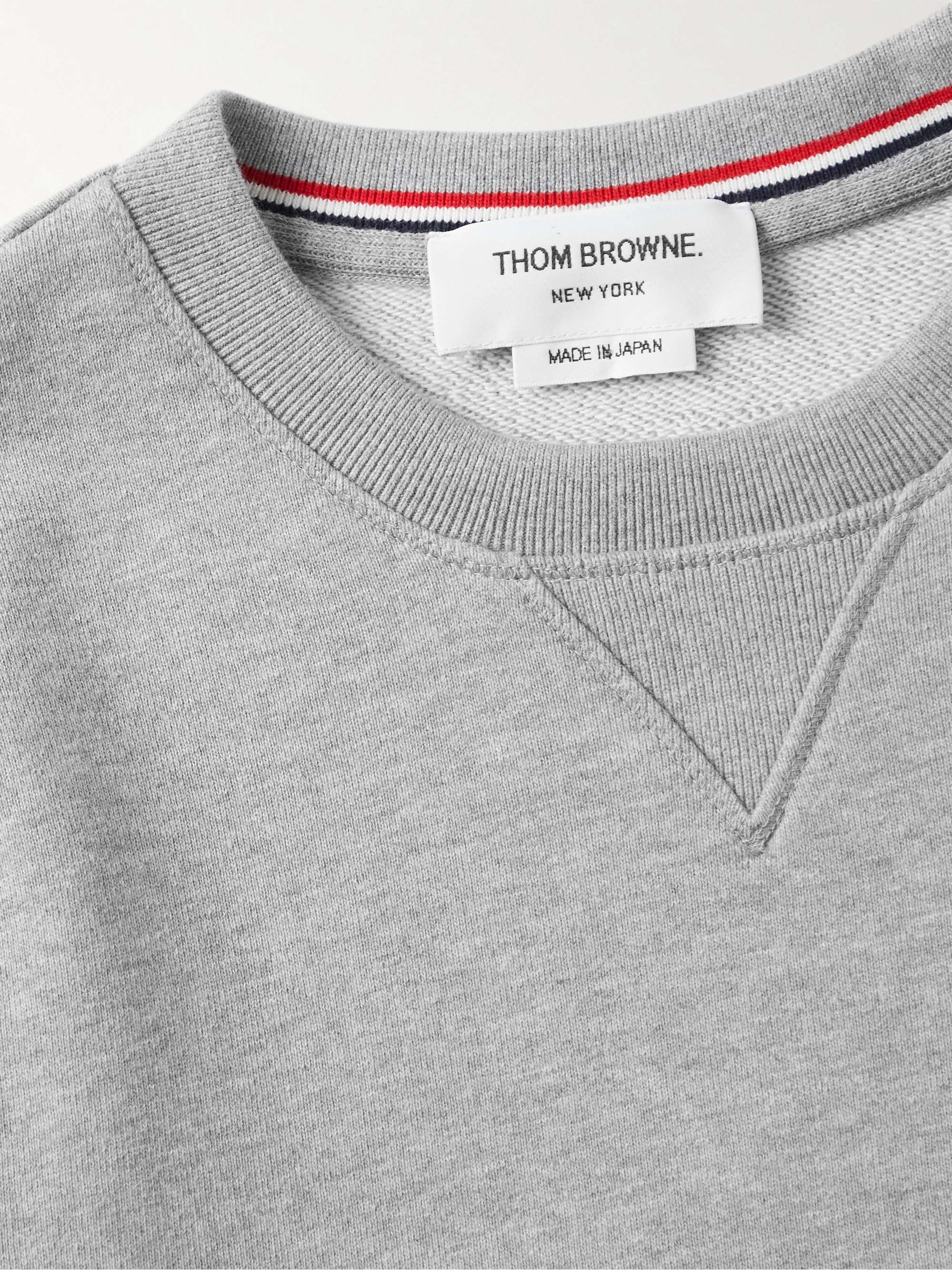 THOM BROWNE Slim-Fit Striped Cotton-Jersey Sweatshirt