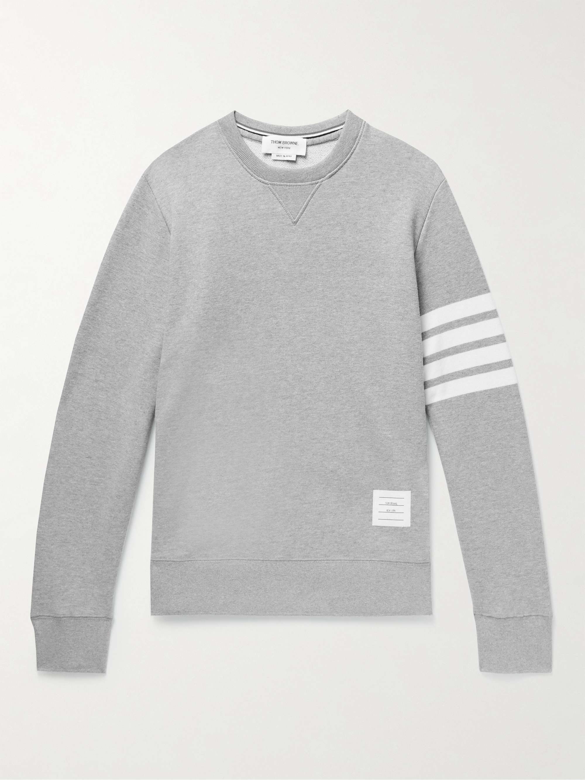 THOM BROWNE Slim-Fit Striped Cotton-Jersey Sweatshirt