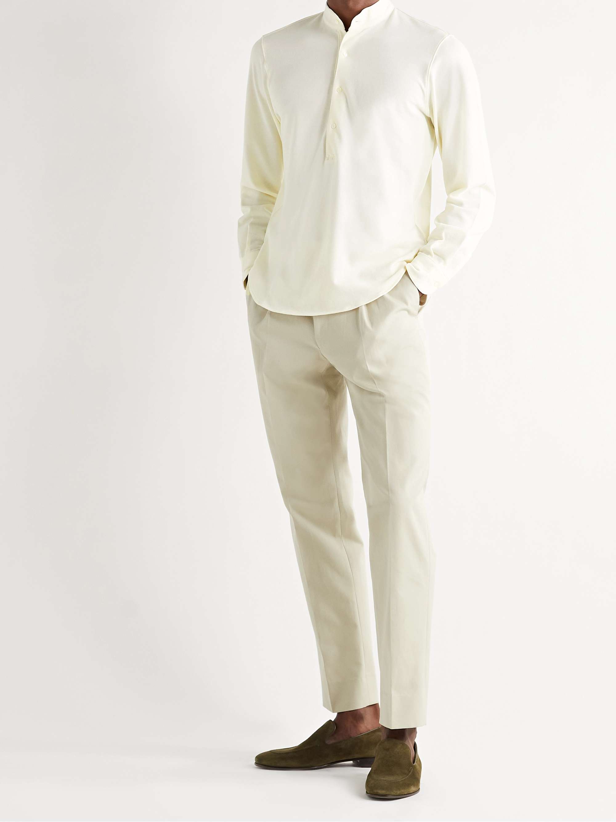 STÒFFA Grandad-Collar Cotton Shirt