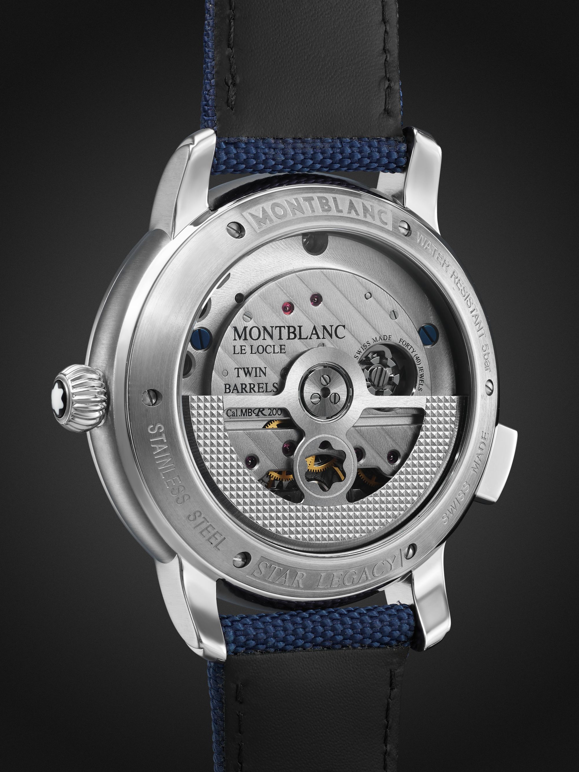 MONTBLANC Star Legacy Nicolas Rieussec Chronograph Automatic 43mm Stainless Steel and Canvas Watch, Ref. No. 129764