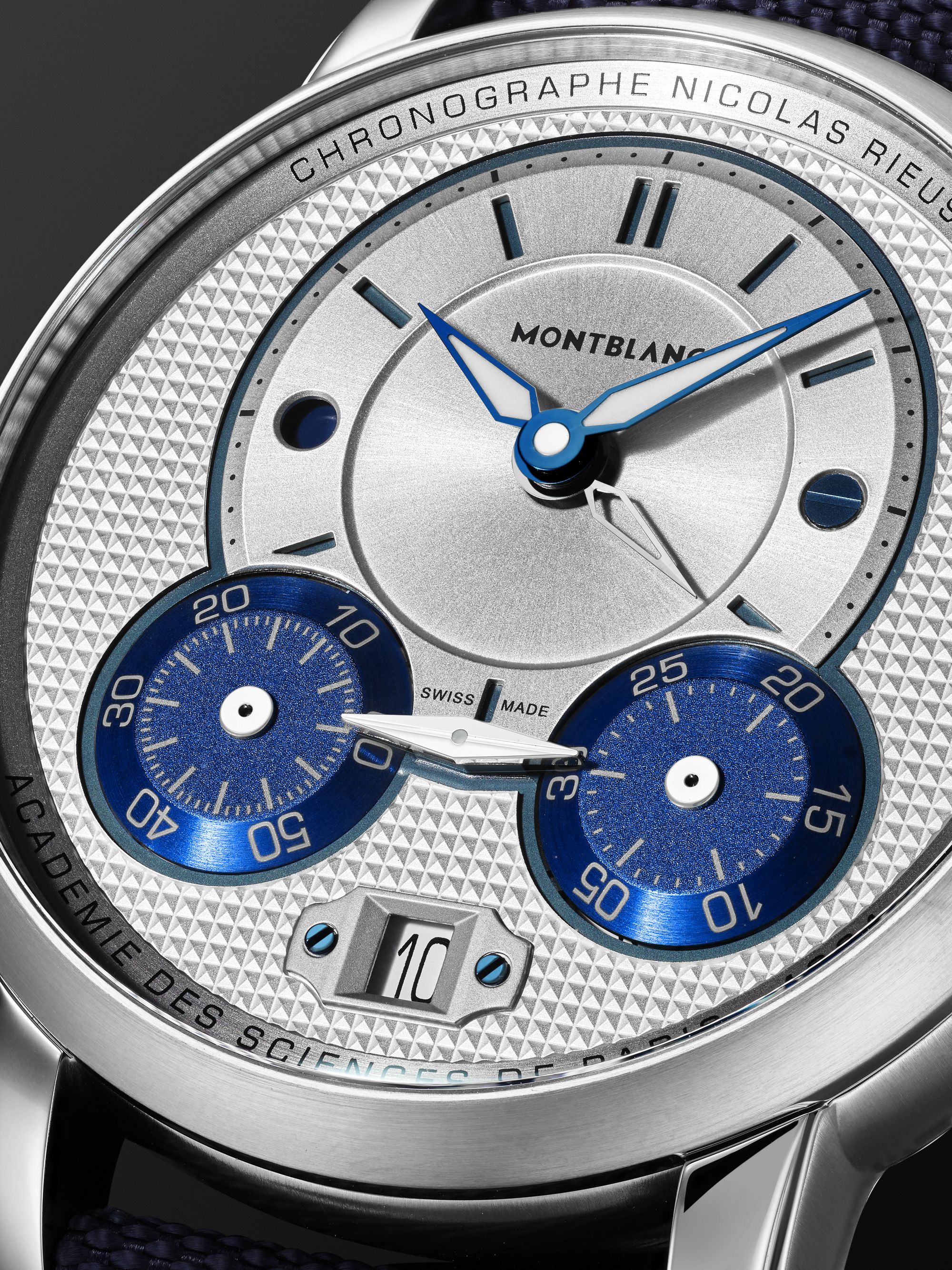 MONTBLANC Star Legacy Nicolas Rieussec Chronograph Automatic 43mm Stainless Steel and Canvas Watch, Ref. No. 129764