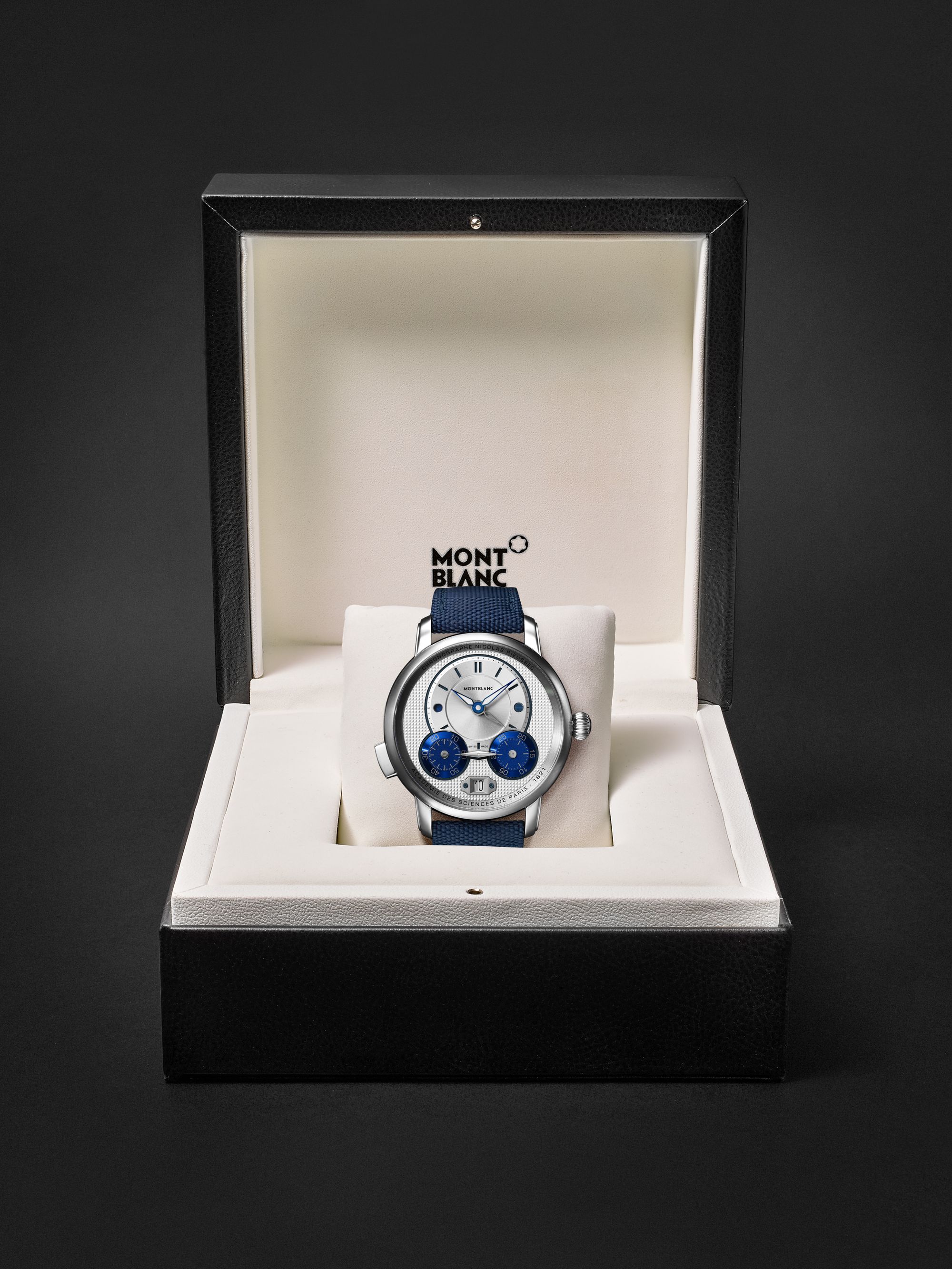 MONTBLANC Star Legacy Nicolas Rieussec Chronograph Automatic 43mm Stainless Steel and Canvas Watch, Ref. No. 129764