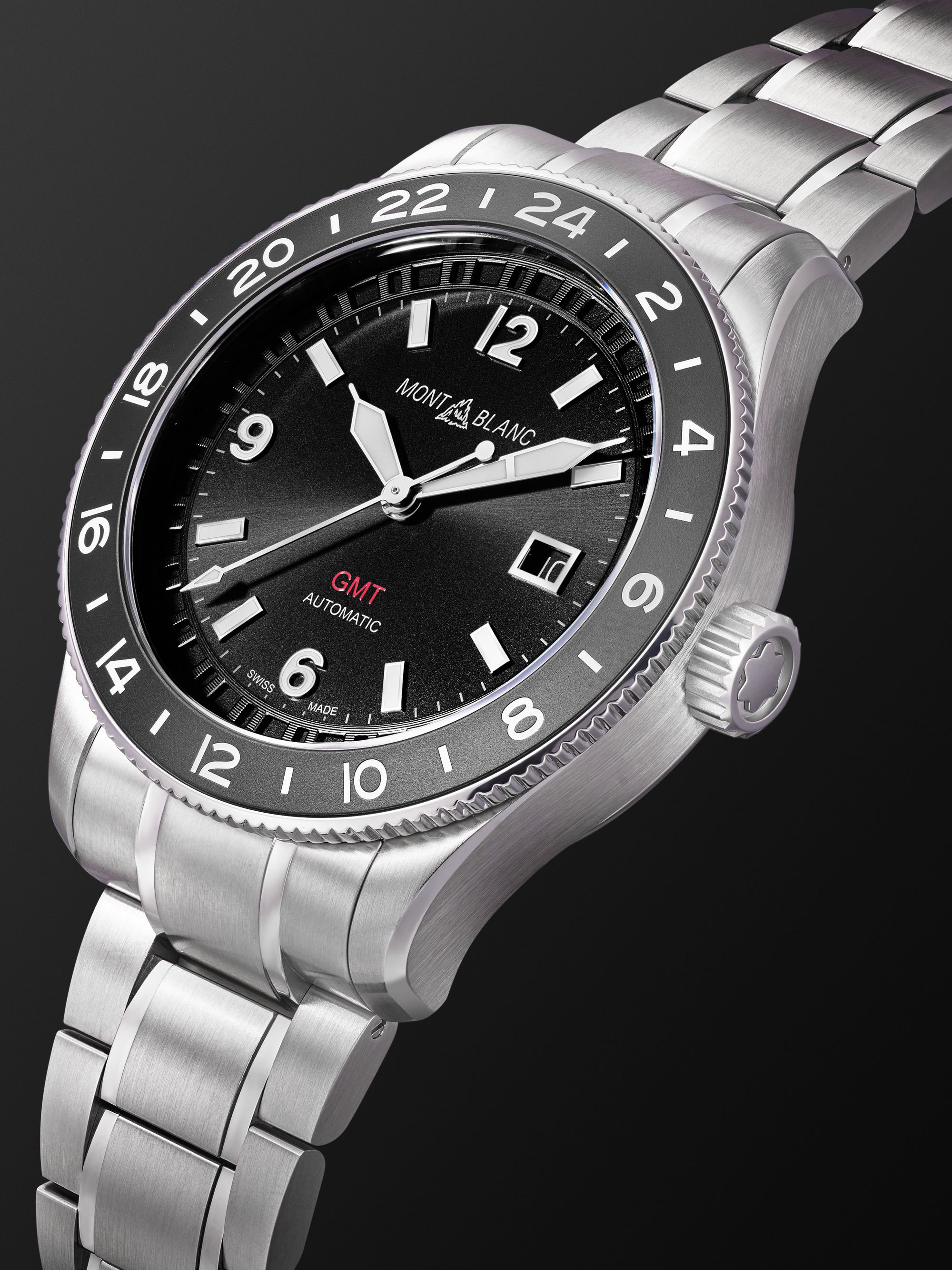 MONTBLANC 1858 GMT Automatic 42mm Stainless Steel Watch, Ref. No. 129615