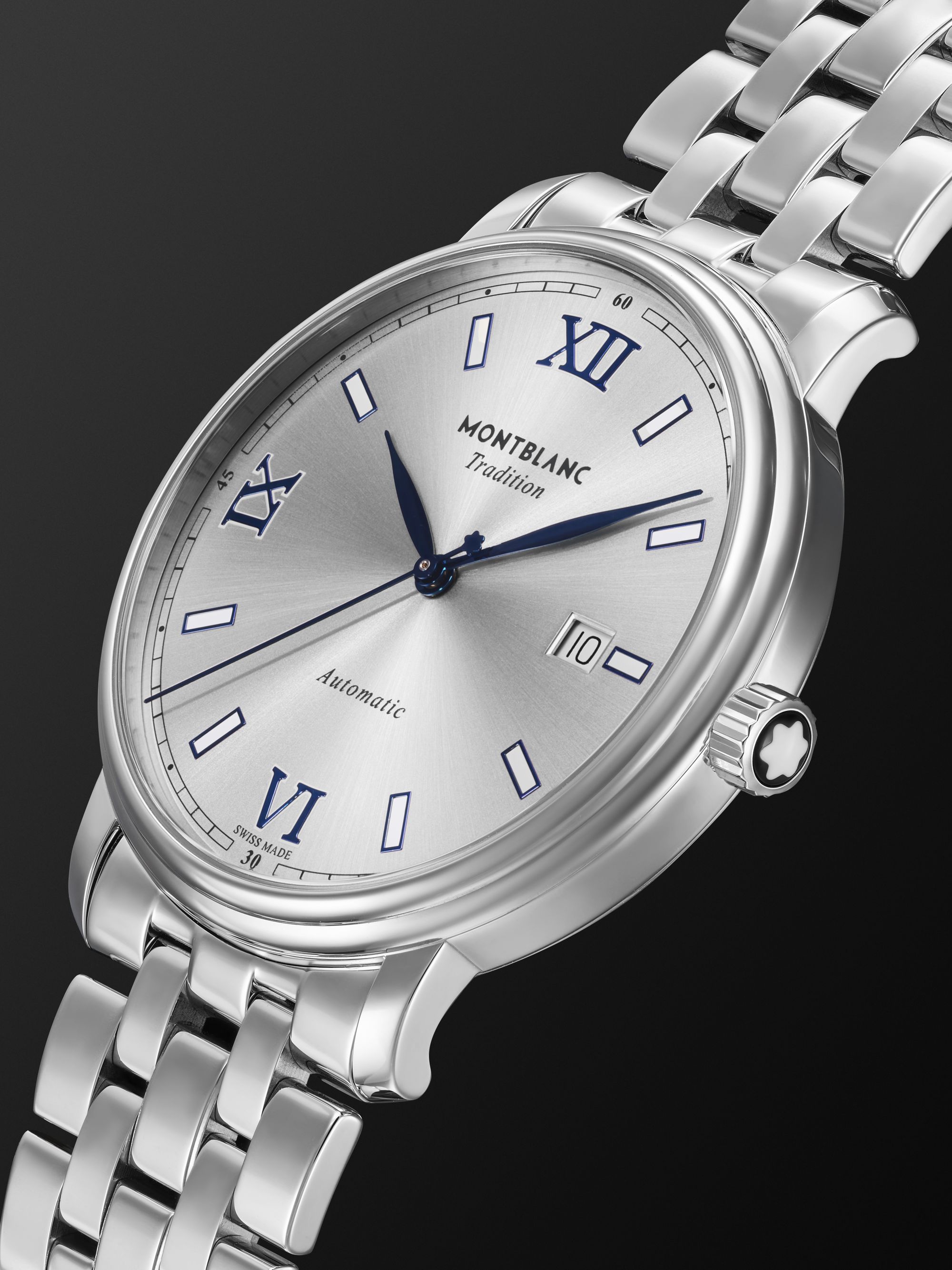 MONTBLANC Tradition Date Automatic 40mm Stainless Steel Watch, Ref. No. 129286