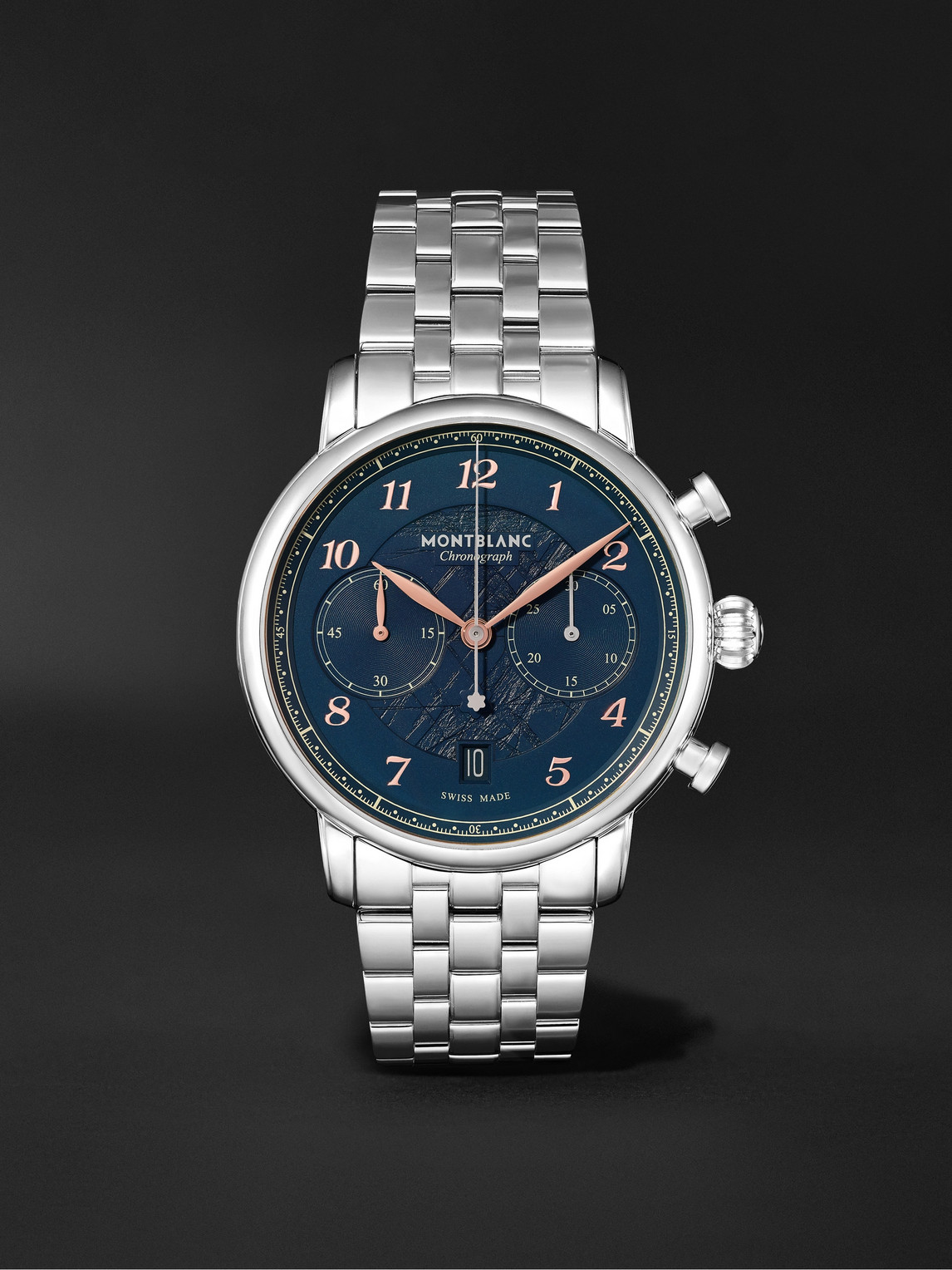 Montblanc Star Legacy Chronograph Limited Edition Automatic 42mm Stainless Steel Watch, Ref. No. 129627 In Blue
