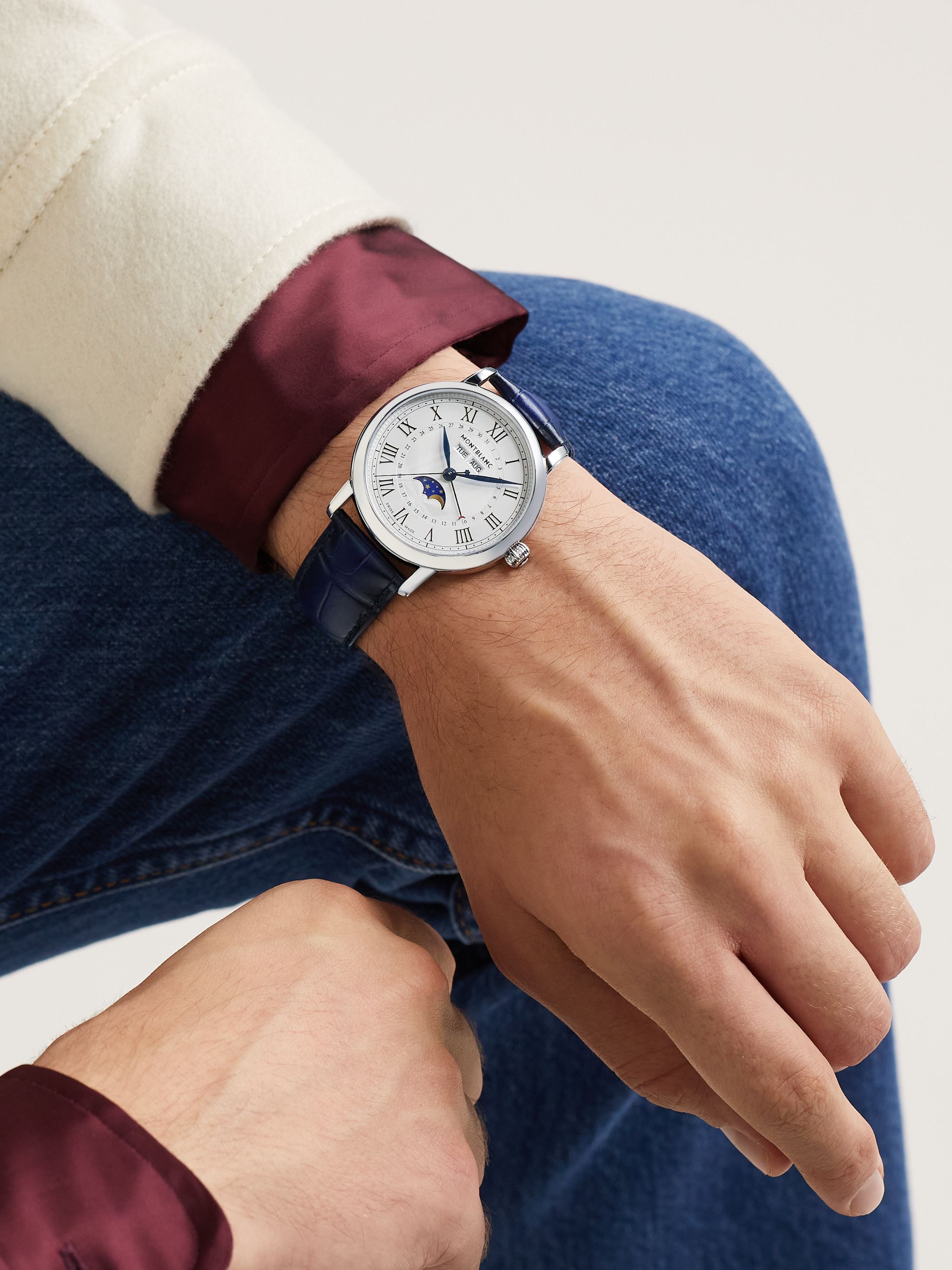 MONTBLANC Montblanc Star Legacy Full Calendar Automatic 42mm Stainless Steel and Alligator Watch, Ref. No. 128676