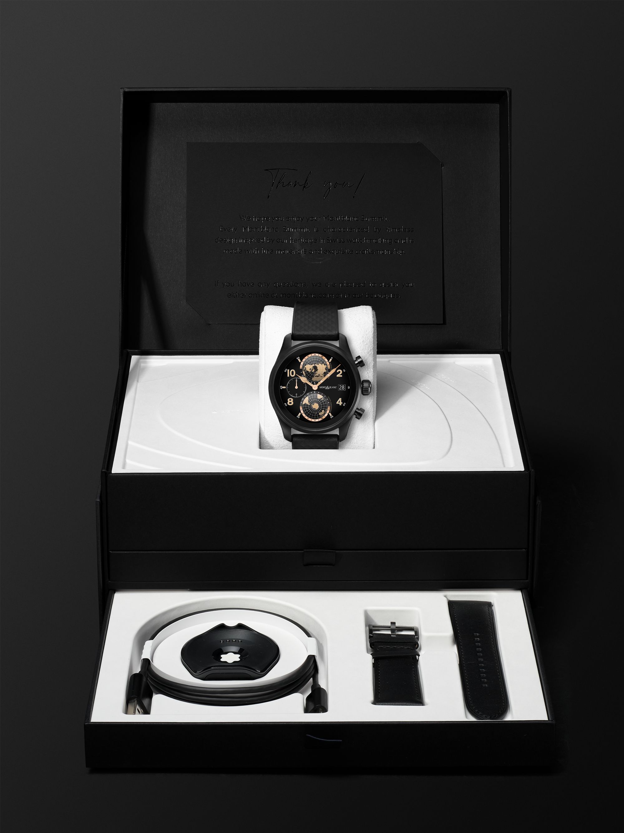 MONTBLANC Summit 3 42mm Blackened Titanium and Rubber Smart Watch, Ref. No. 129267