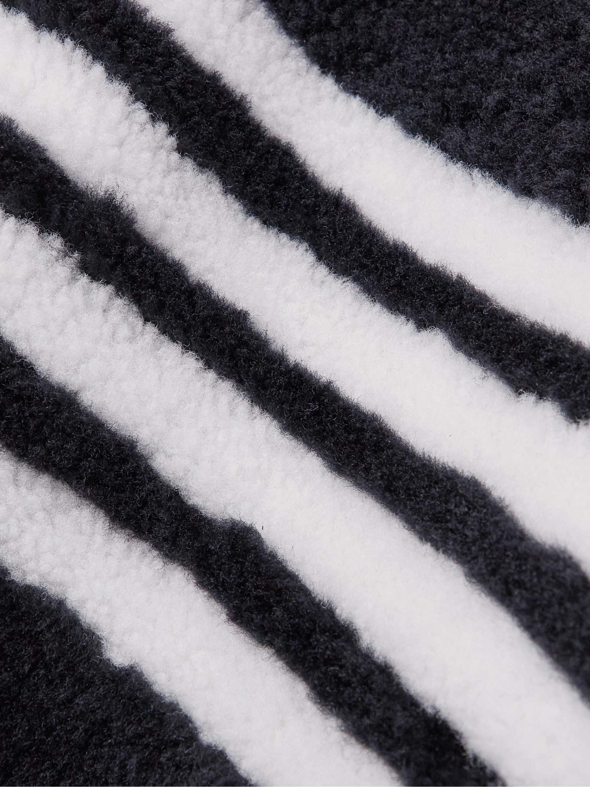 THOM BROWNE Oversized Striped Shearling Jacket