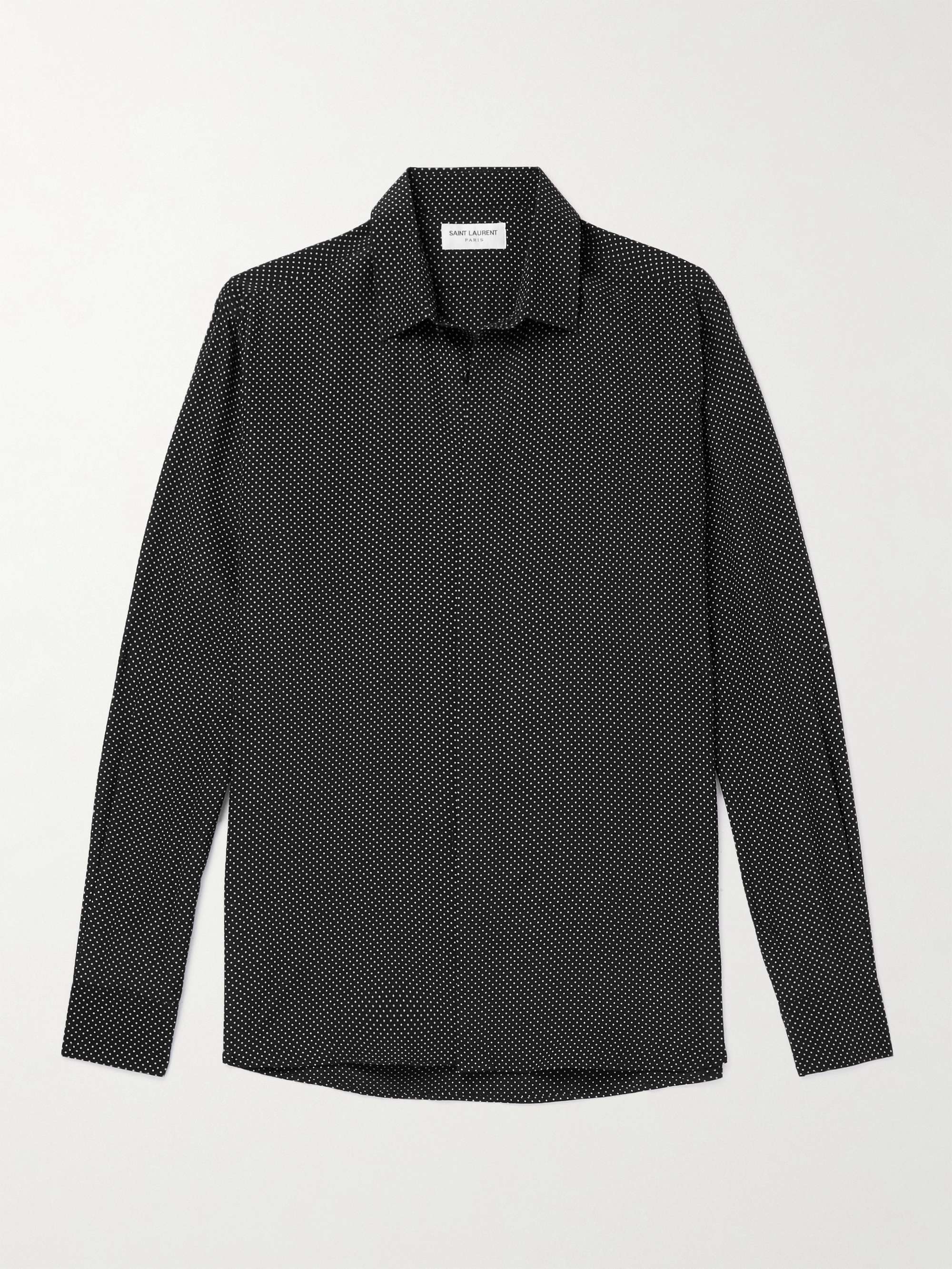 SAINT LAURENT Polka-Dot Silk-Crepe Shirt for Men | MR PORTER