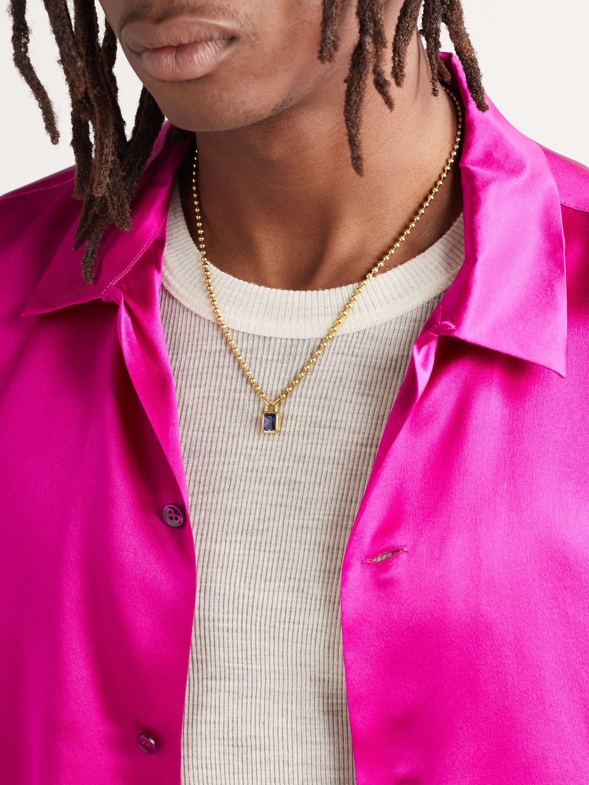 SHOLA BRANSON Ascher 18-Karat Gold Sapphire Necklace