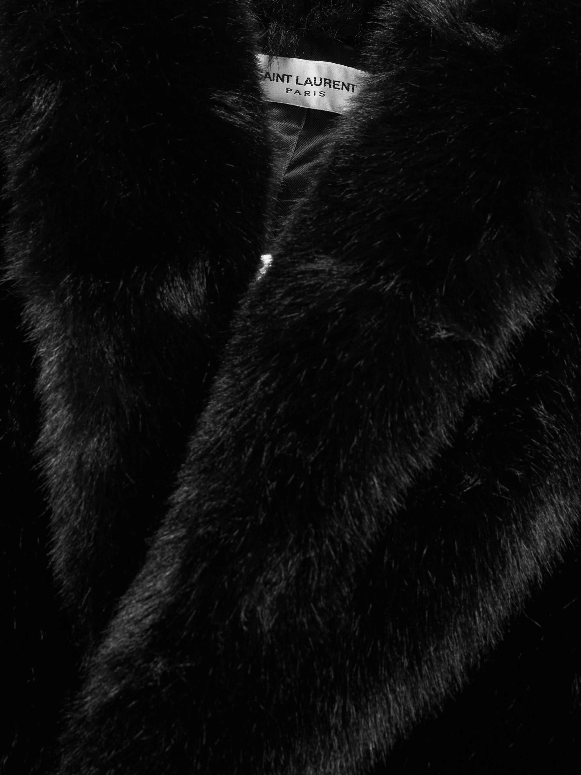 SAINT LAURENT Faux Fur Coat