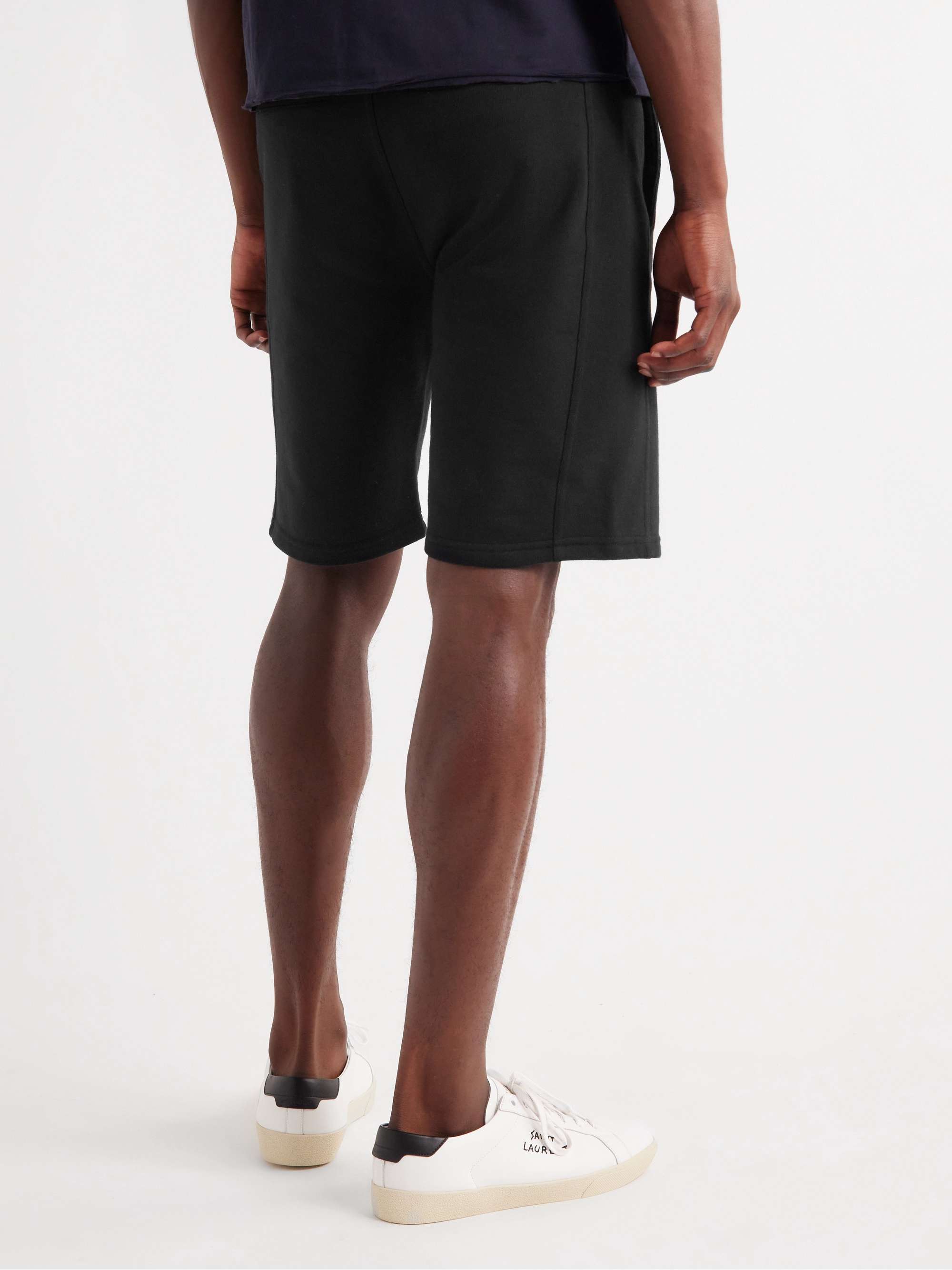 SAINT LAURENT Straight-Leg Cotton-Jersey Drawstring Bermuda Shorts