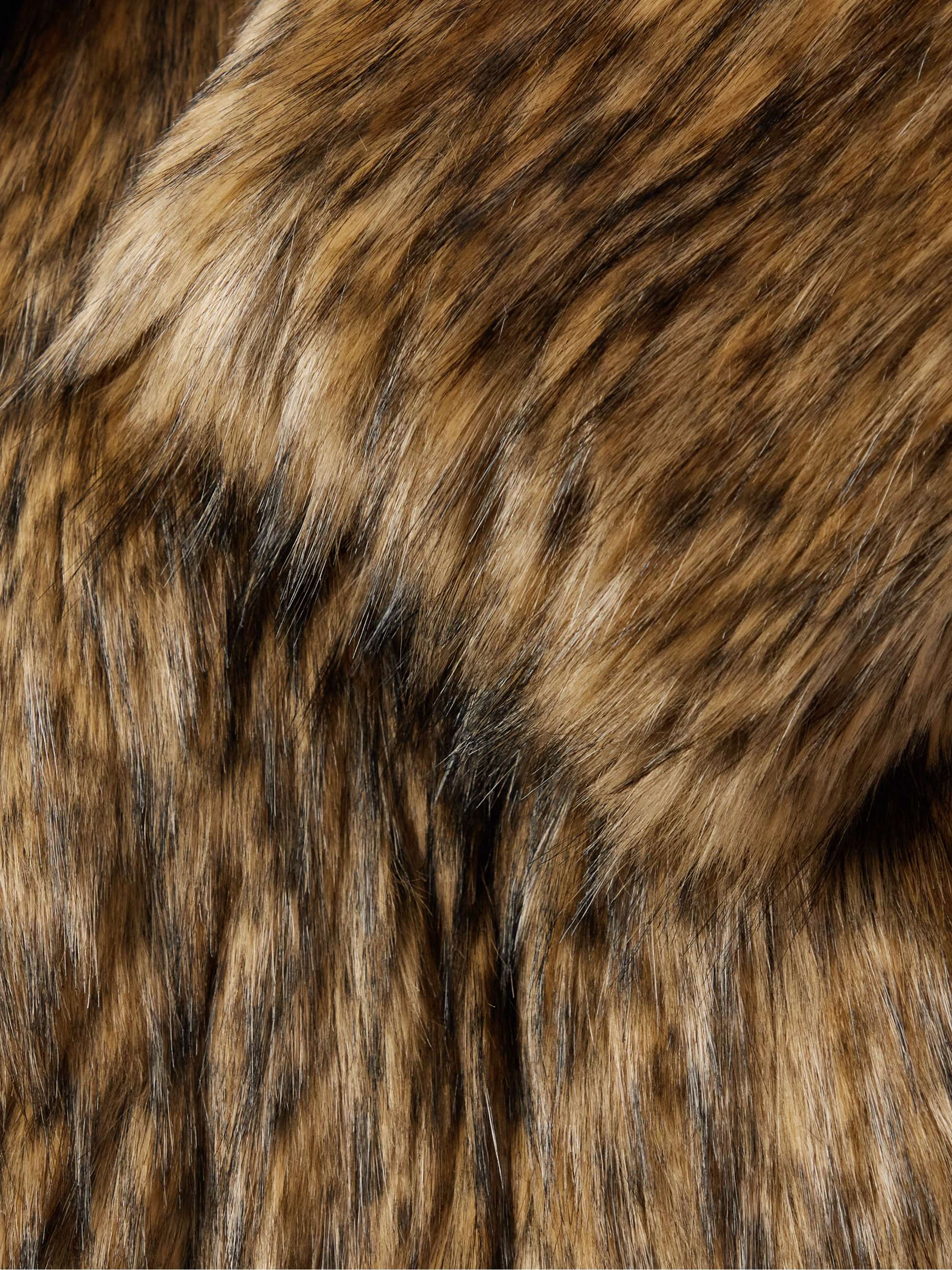 SAINT LAURENT Asymmetric Faux Fur Coat
