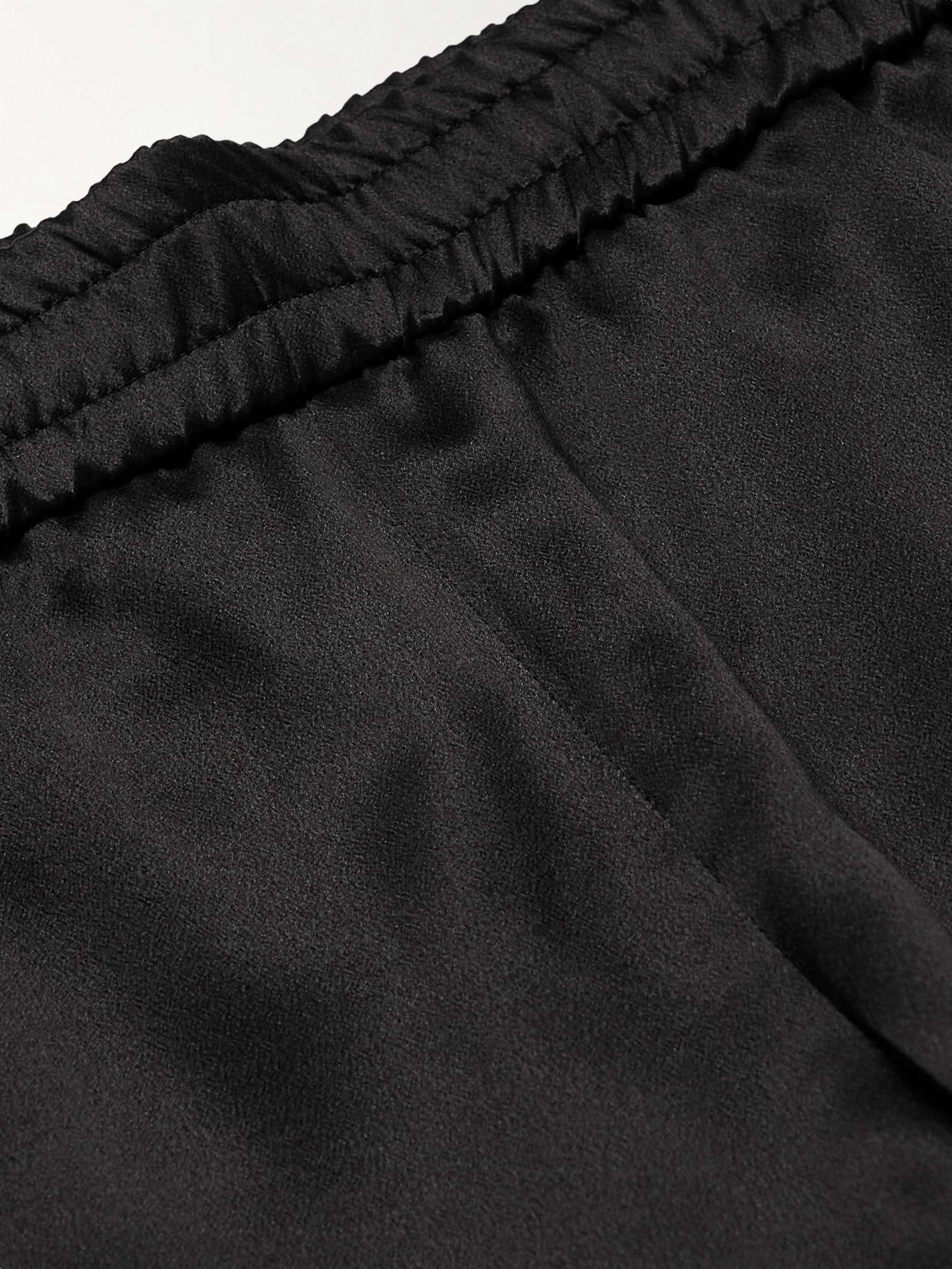 SAINT LAURENT Tapered Silk-Satin Drawstring Trousers