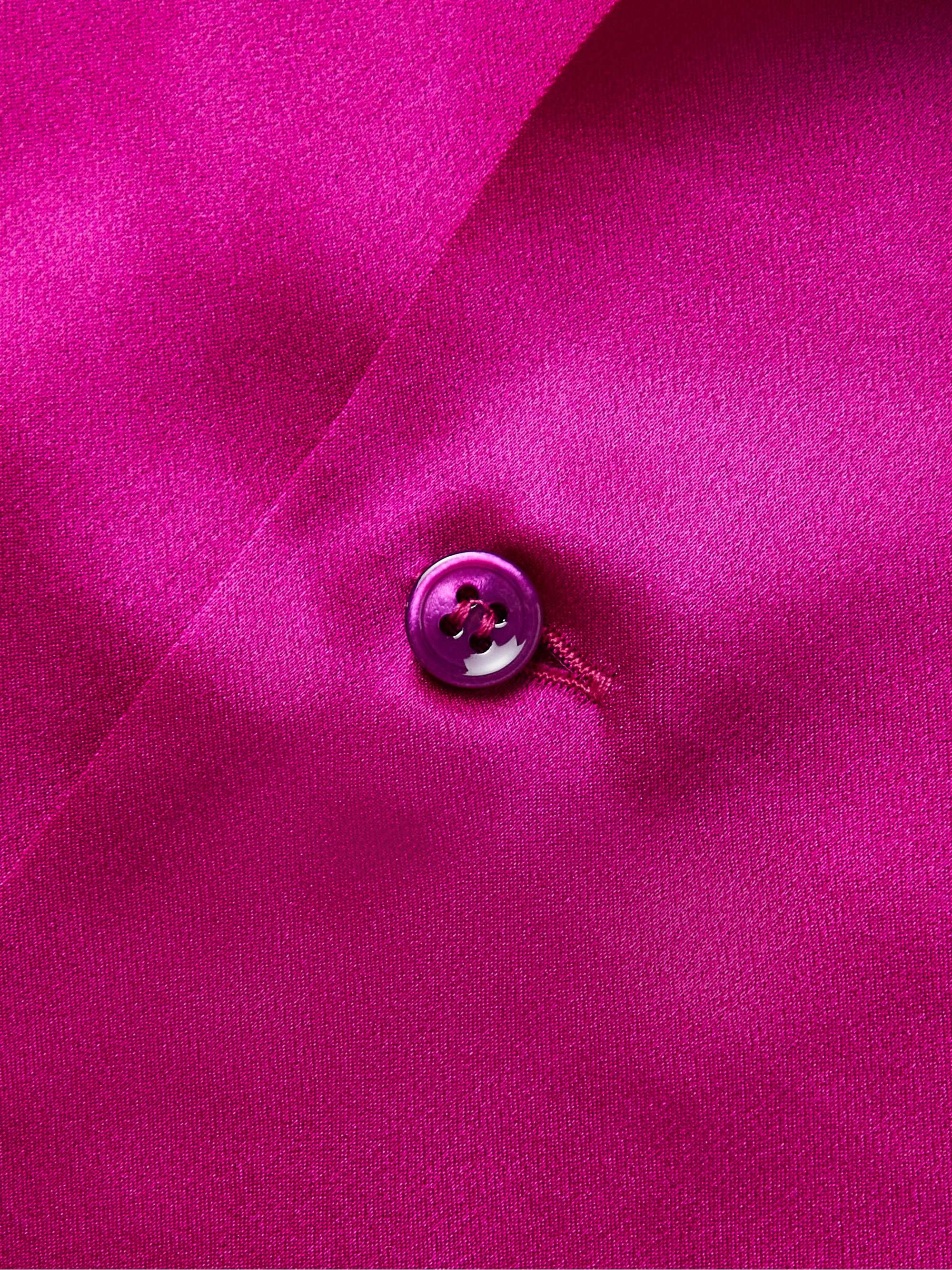 SAINT LAURENT Convertible-Collar Silk-Satin Shirt