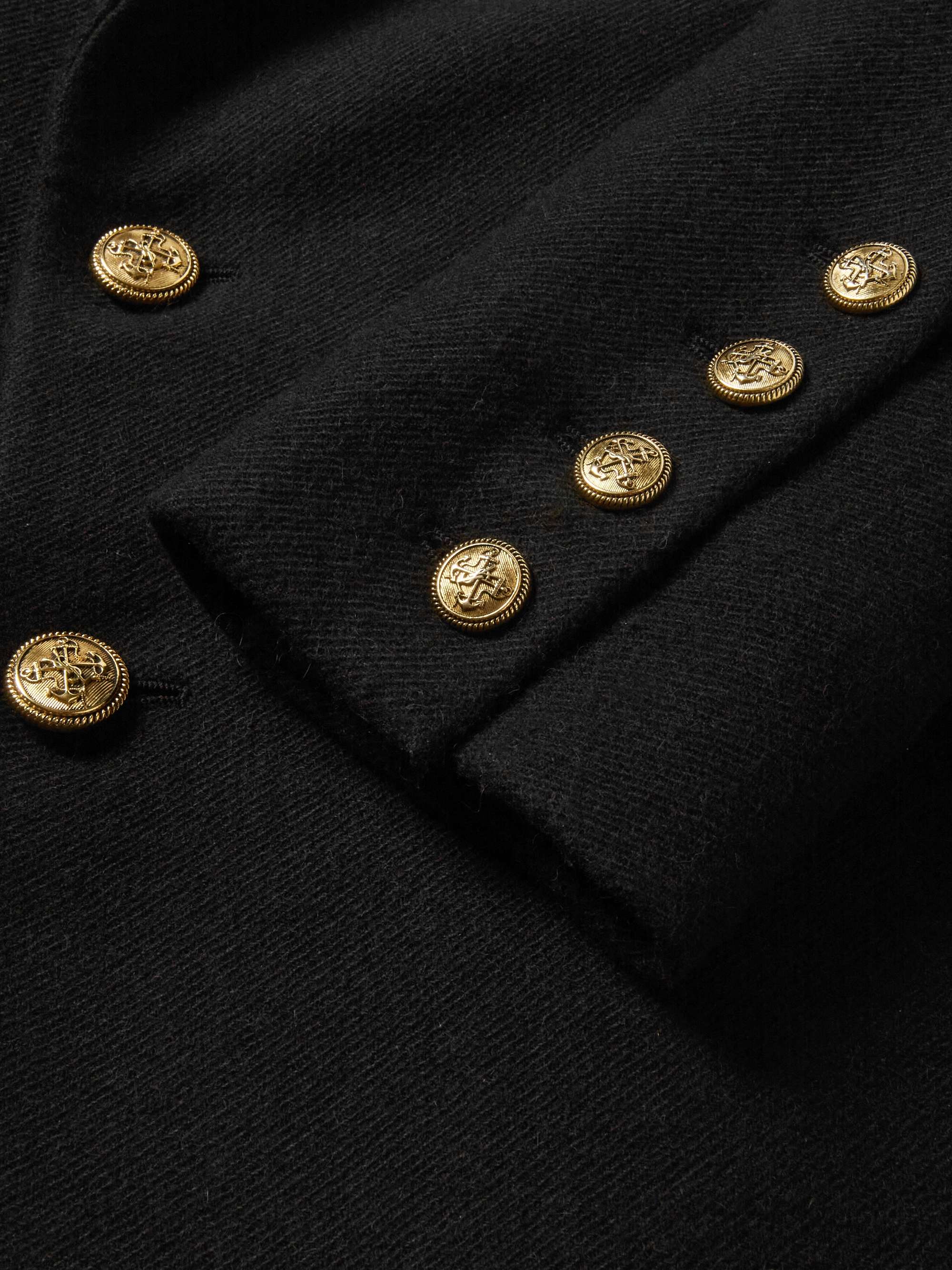 SAINT LAURENT Slim-Fit Double-Breasted Camel Hair-Blend Blazer
