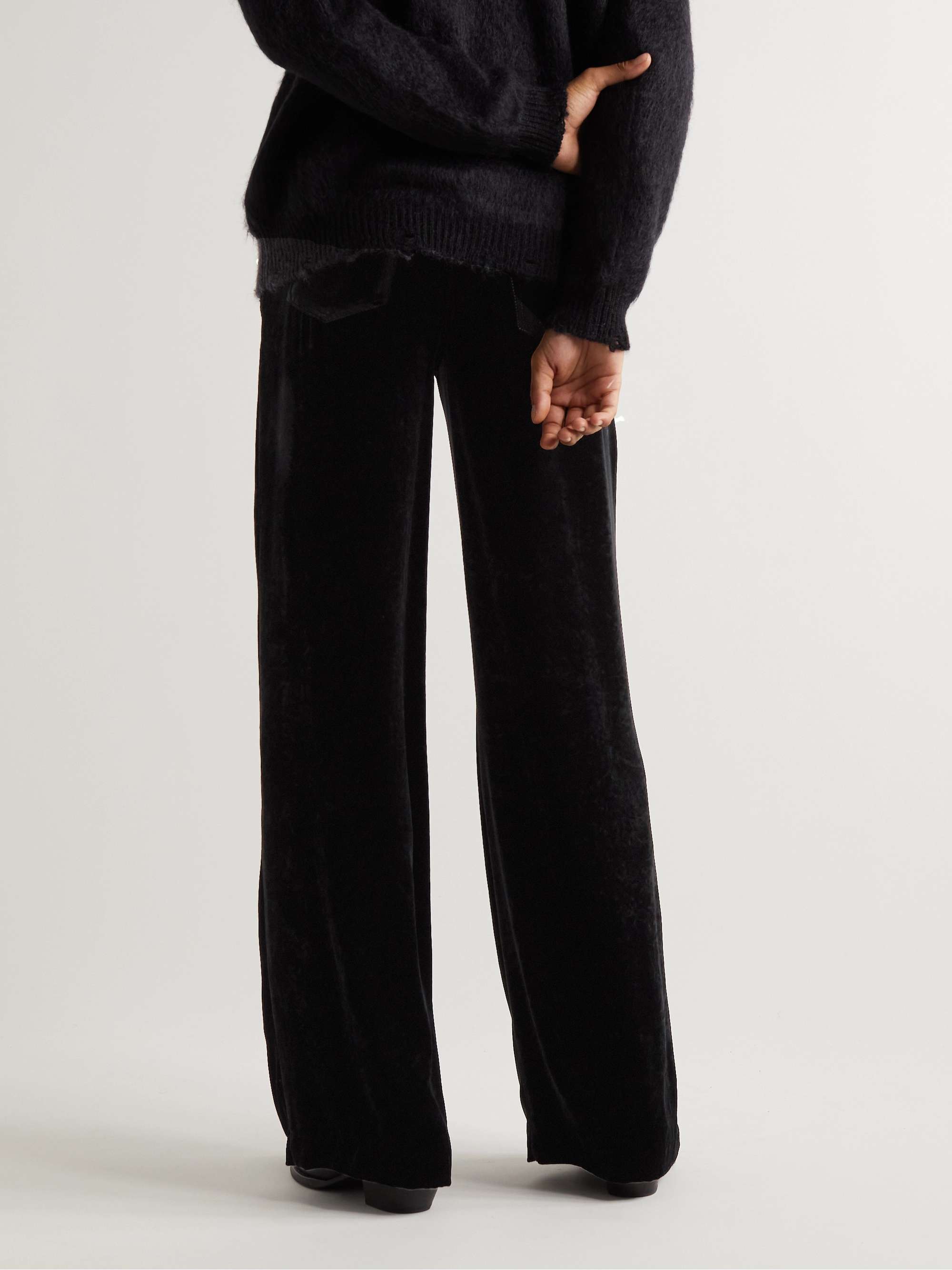 SAINT LAURENT Wide-Leg Velvet Trousers