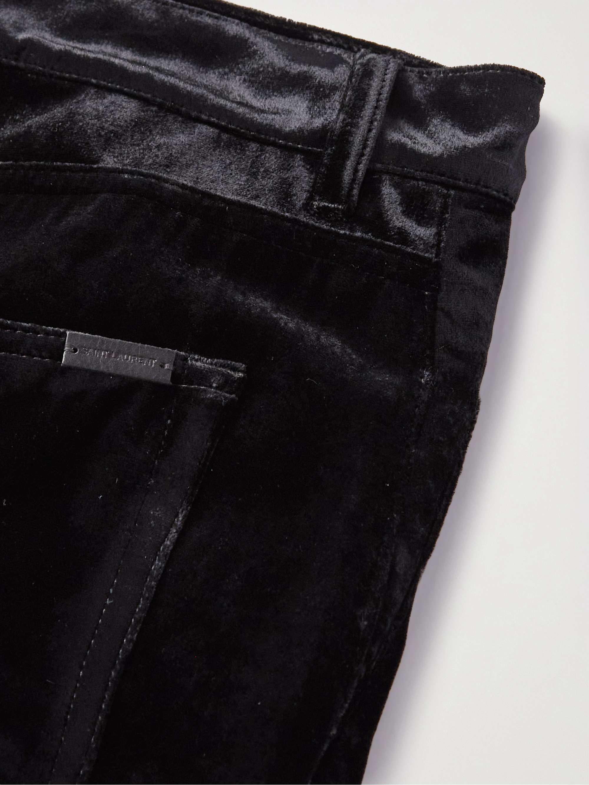 SAINT LAURENT Wide-Leg Velvet Trousers
