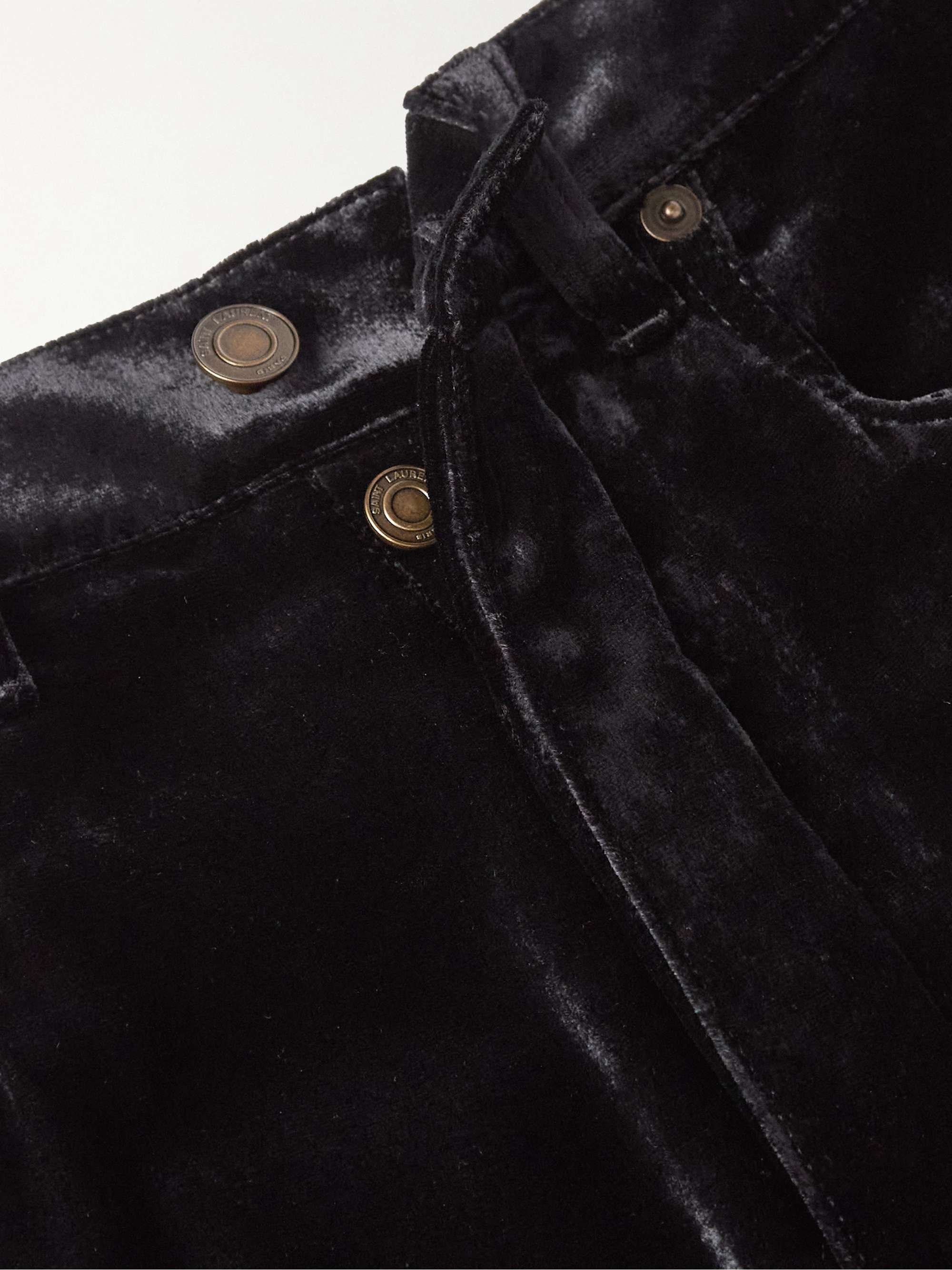 SAINT LAURENT Wide-Leg Velvet Trousers