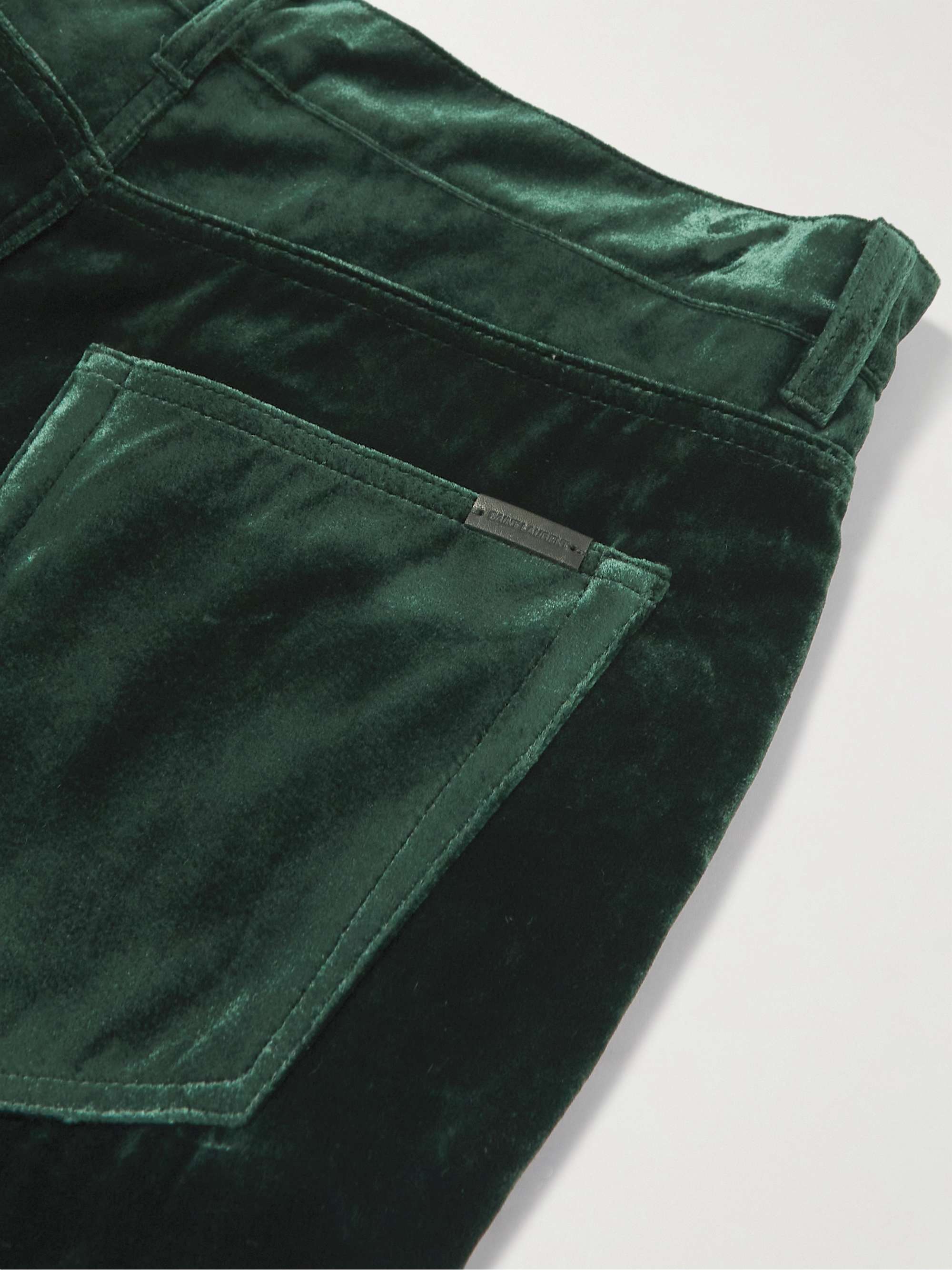 SAINT LAURENT Wide-Leg Velvet Trousers