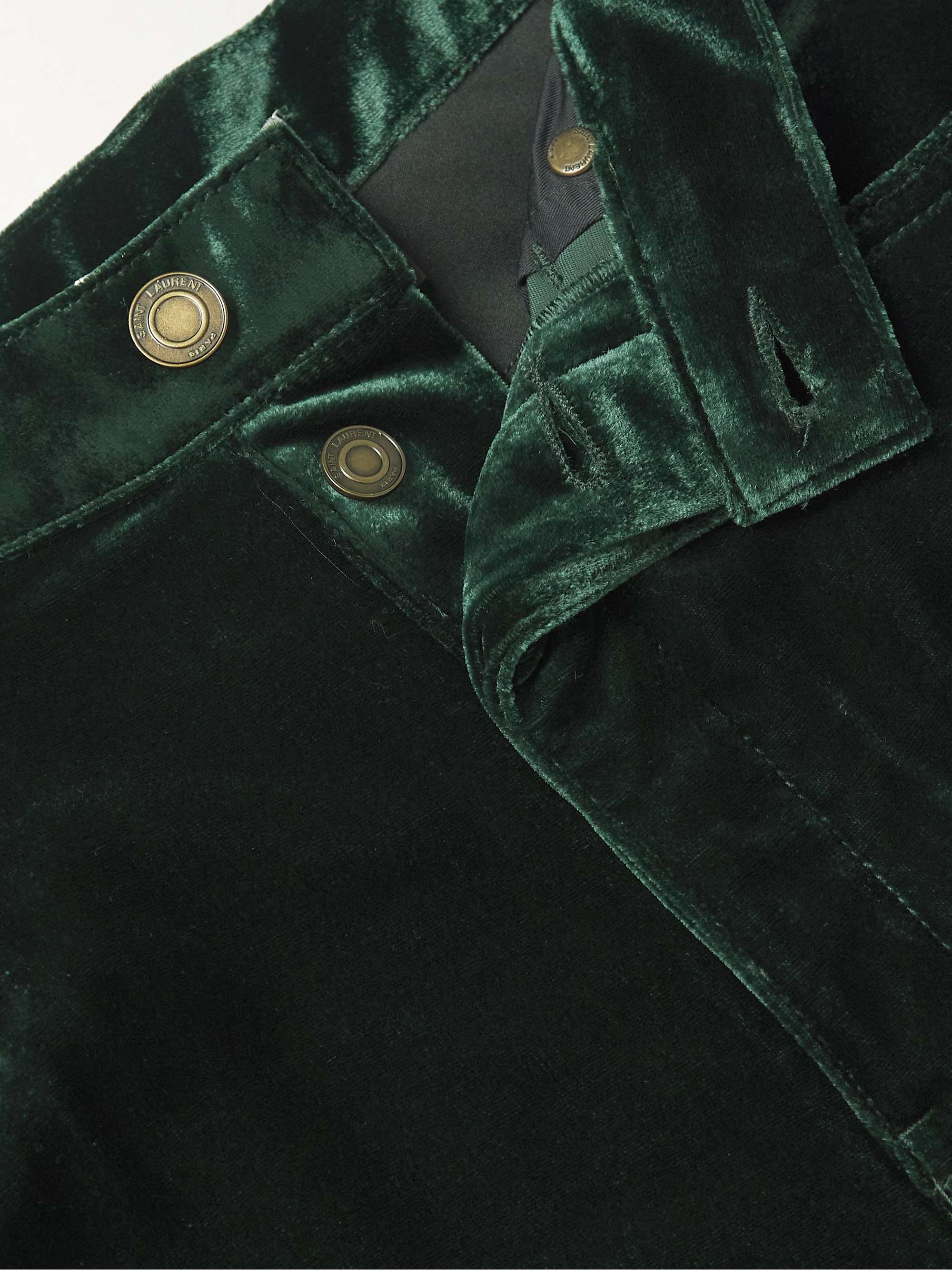SAINT LAURENT Wide-Leg Velvet Trousers