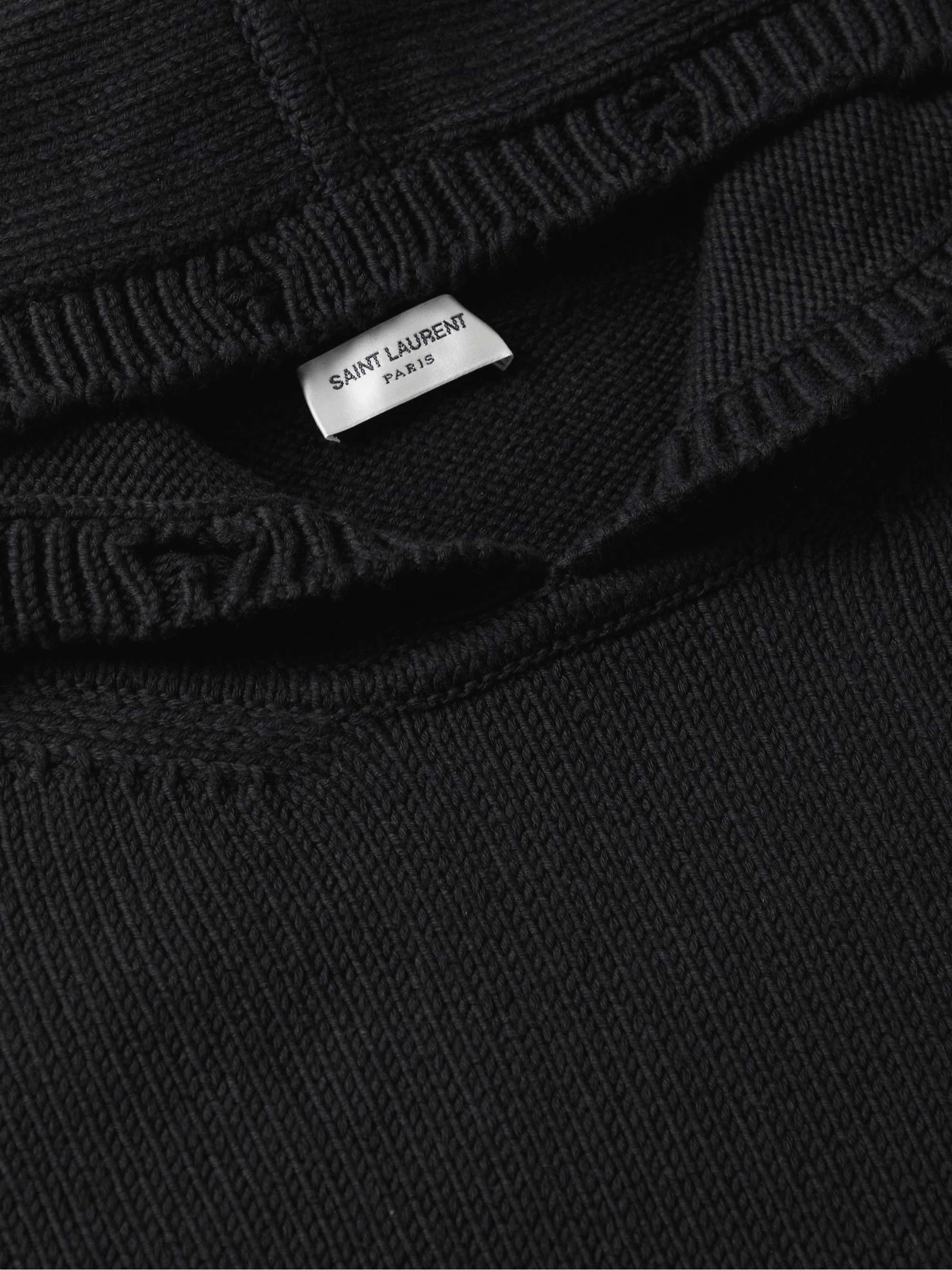 SAINT LAURENT Distressed Cotton Hoodie