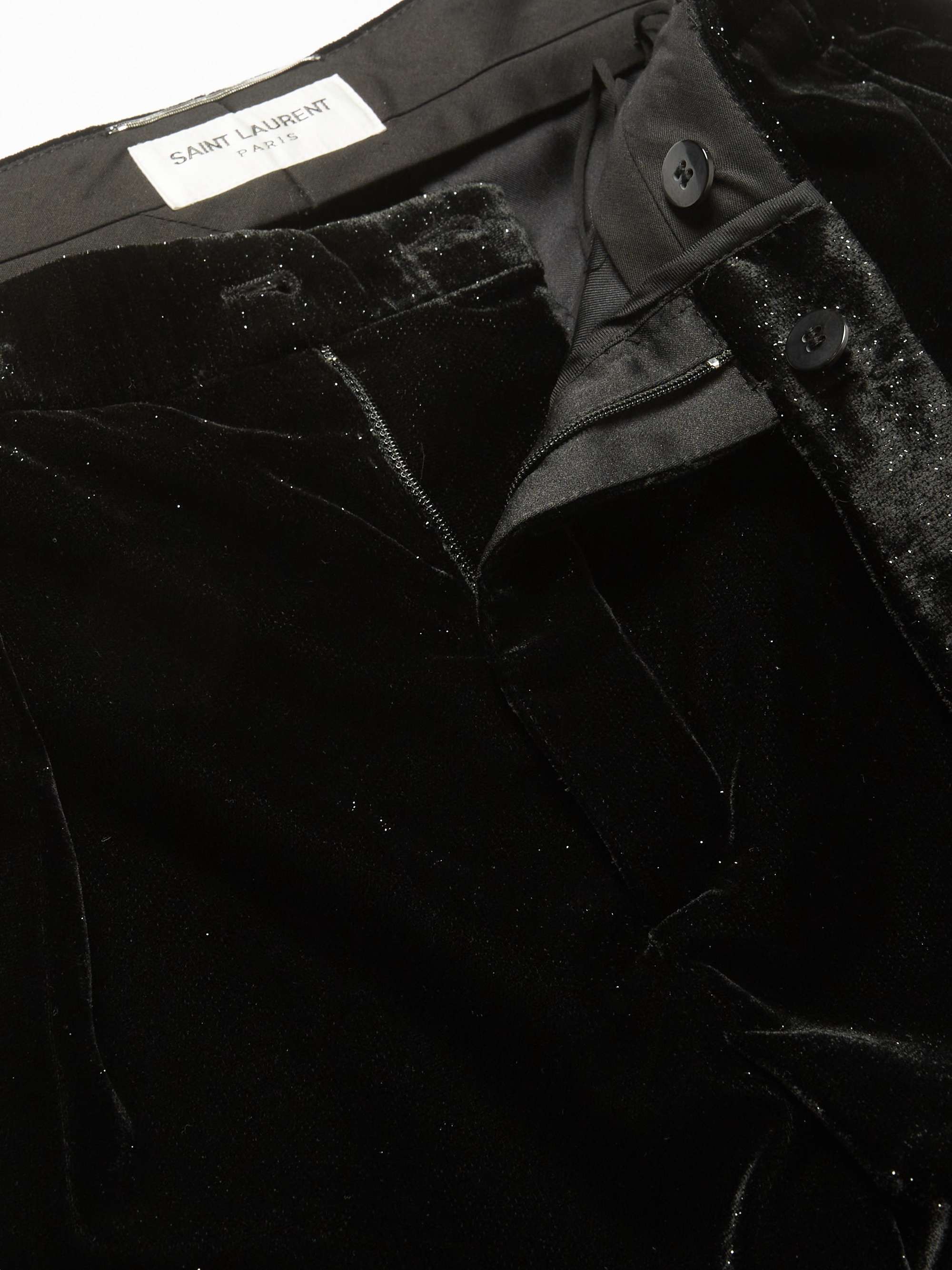 SAINT LAURENT Straight-Leg Cotton-Velvet Trousers