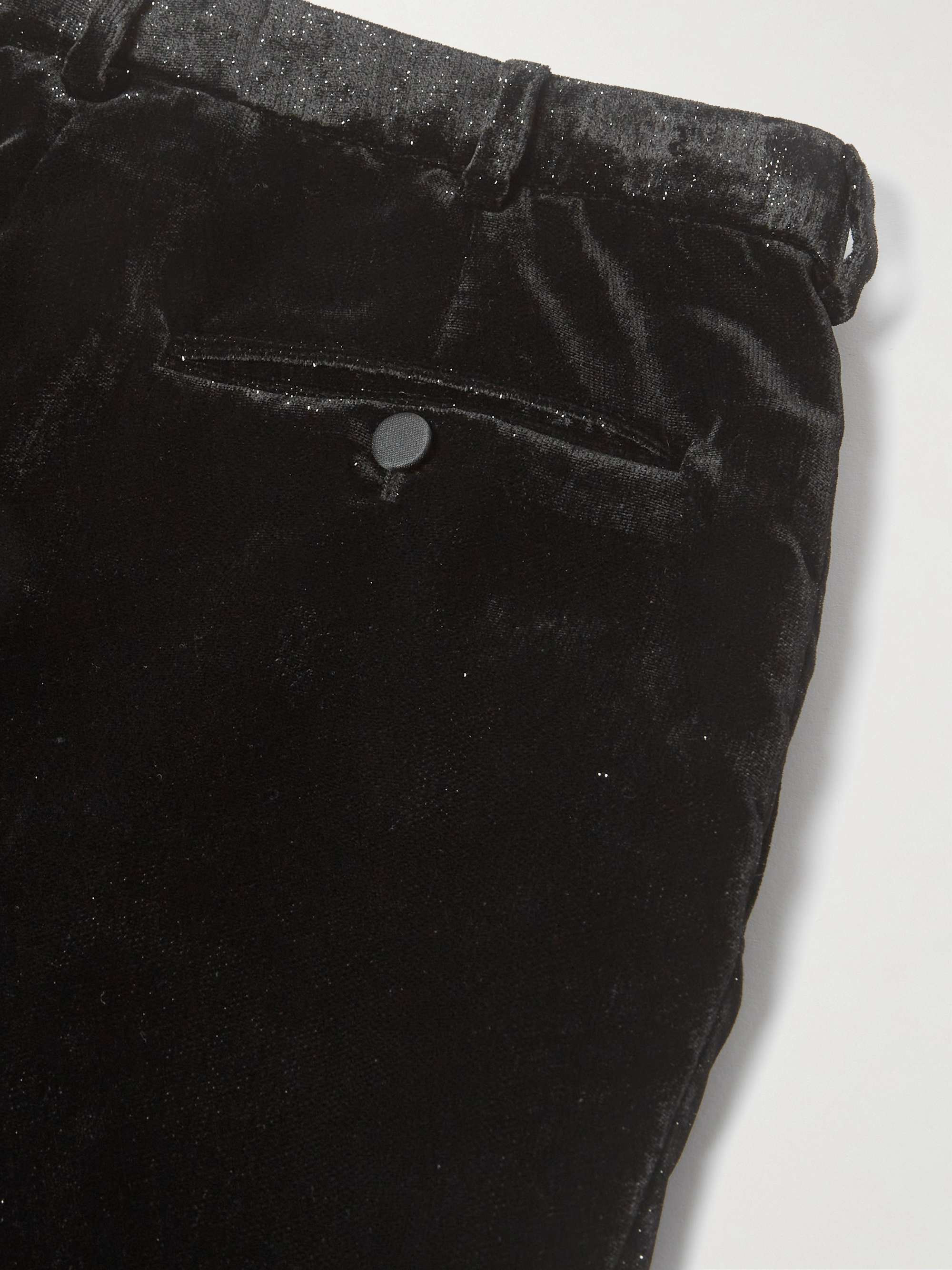 SAINT LAURENT Straight-Leg Cotton-Velvet Trousers