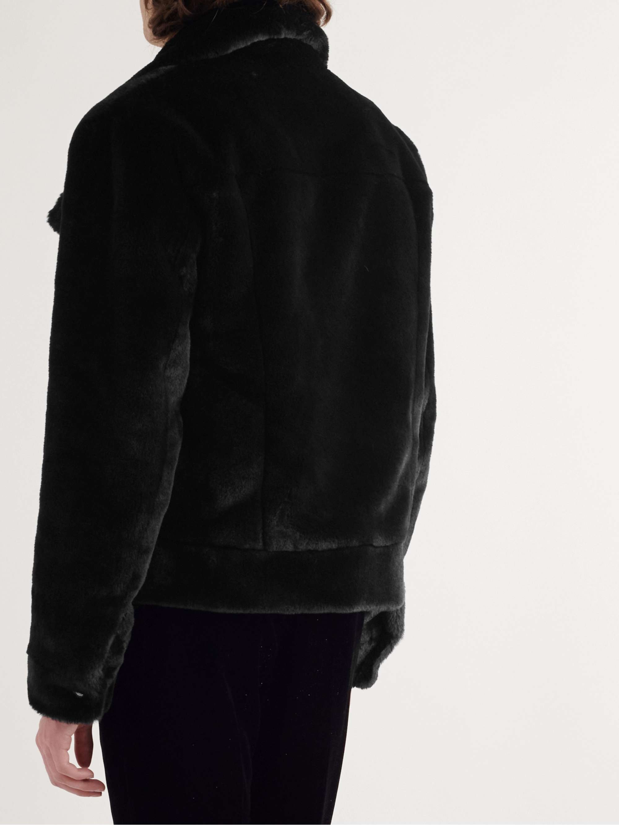 SAINT LAURENT Faux Fur Jacket