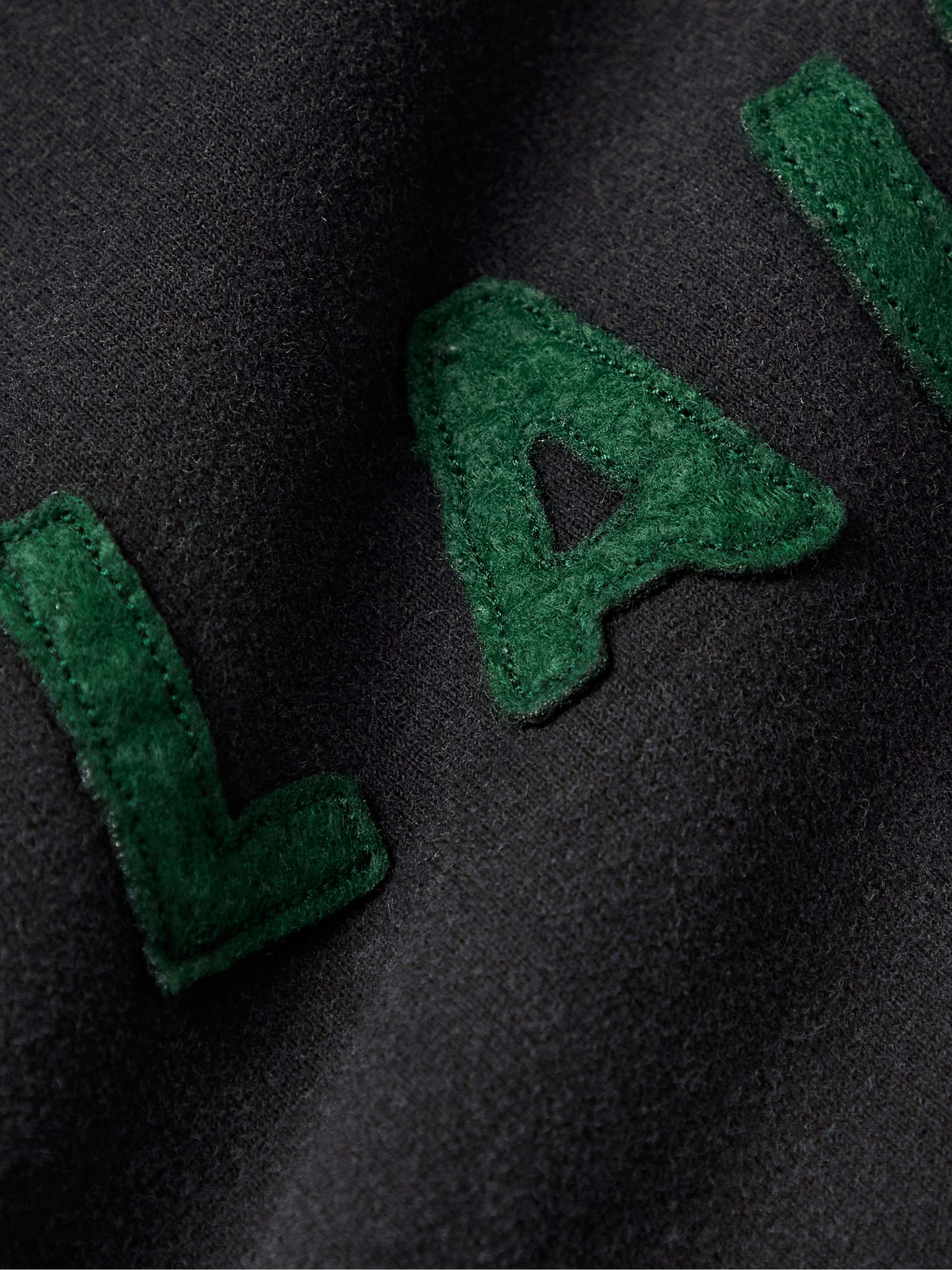 SAINT LAURENT Logo-Appliquéd Striped Cotton-Jersey Hoodie
