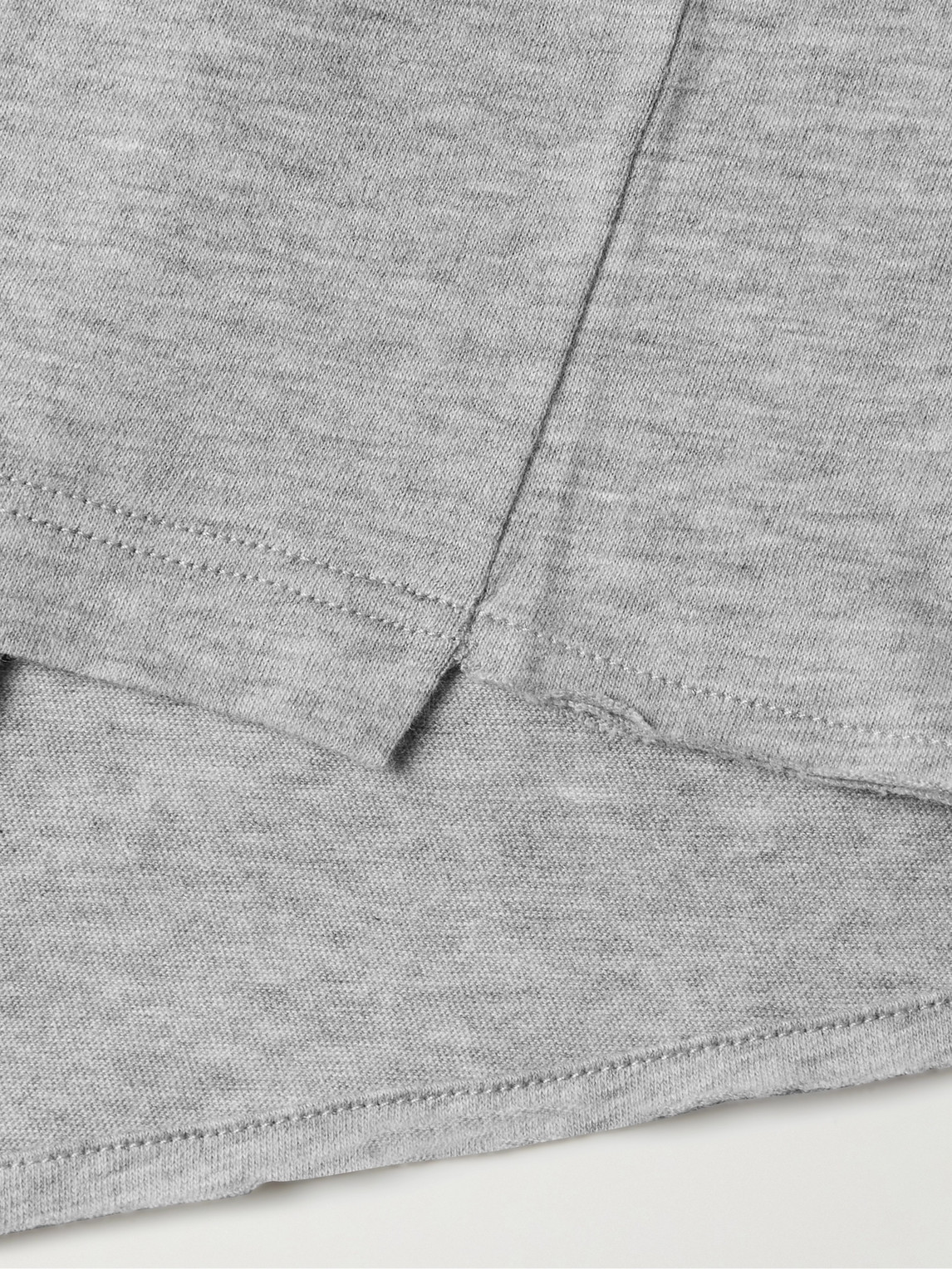 Shop Saint Laurent Distressed Logo-print Cotton-jersey T-shirt In Gray