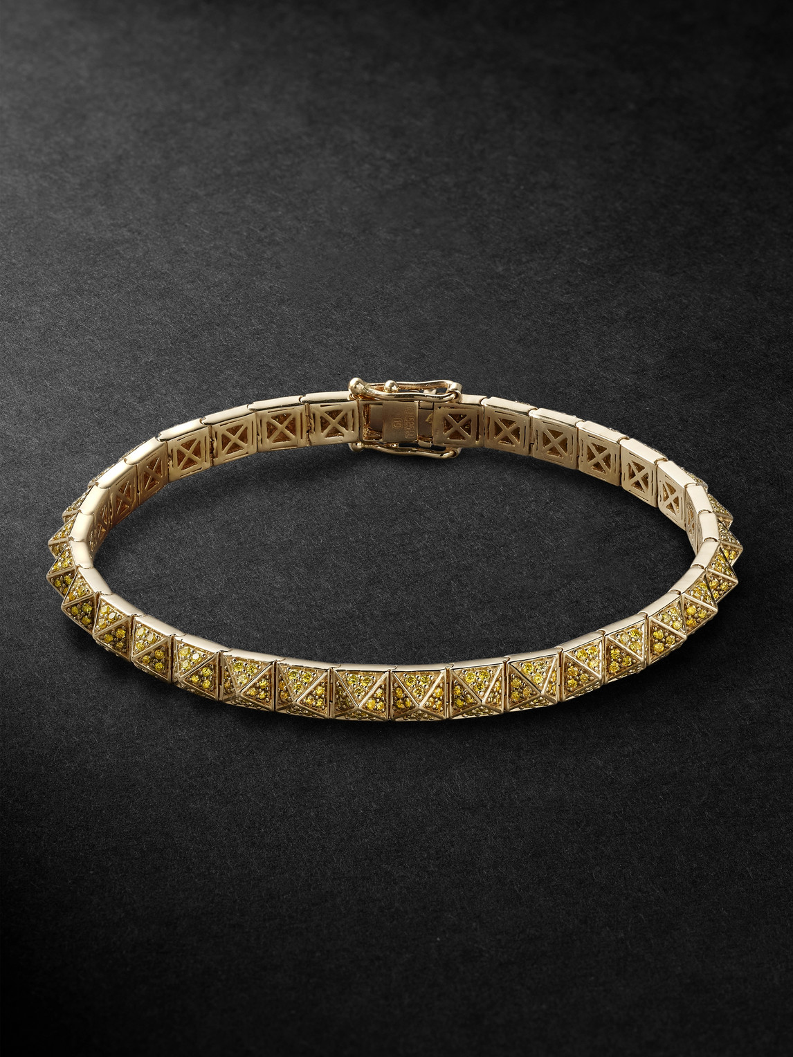 Kolours Jewelry Triangle Medium Gold Diamond Bracelet