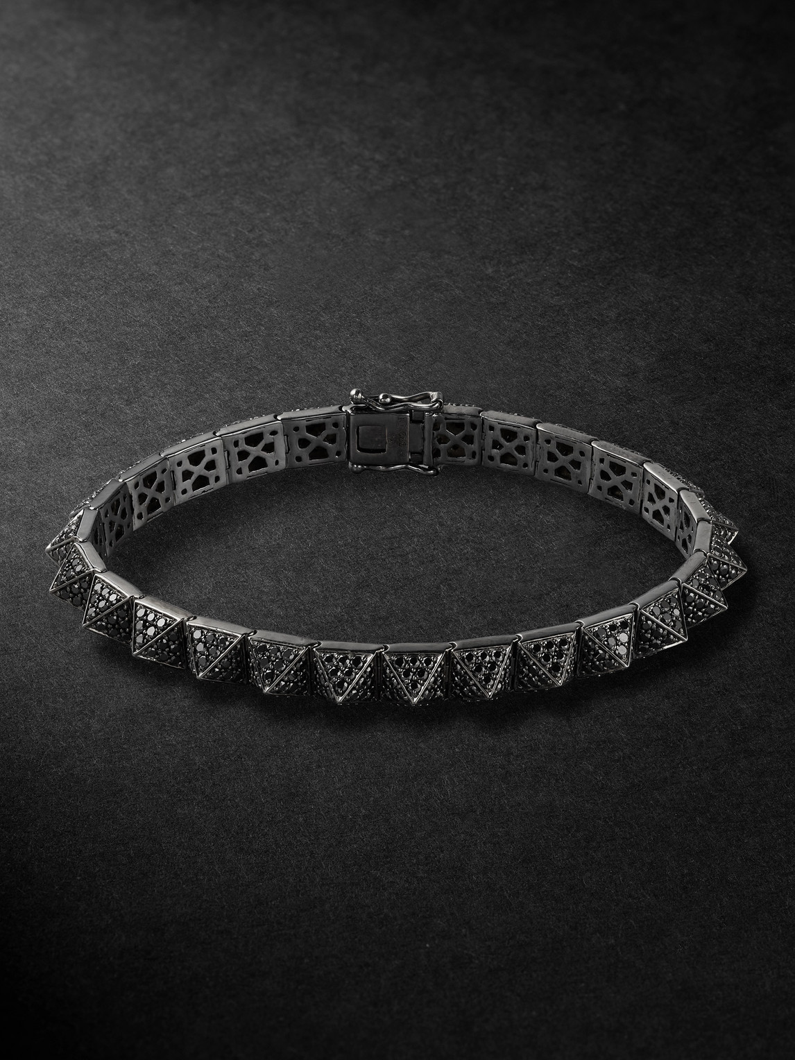 Kolours Jewelry Triangle Large Blackened Gold Diamond Bracelet