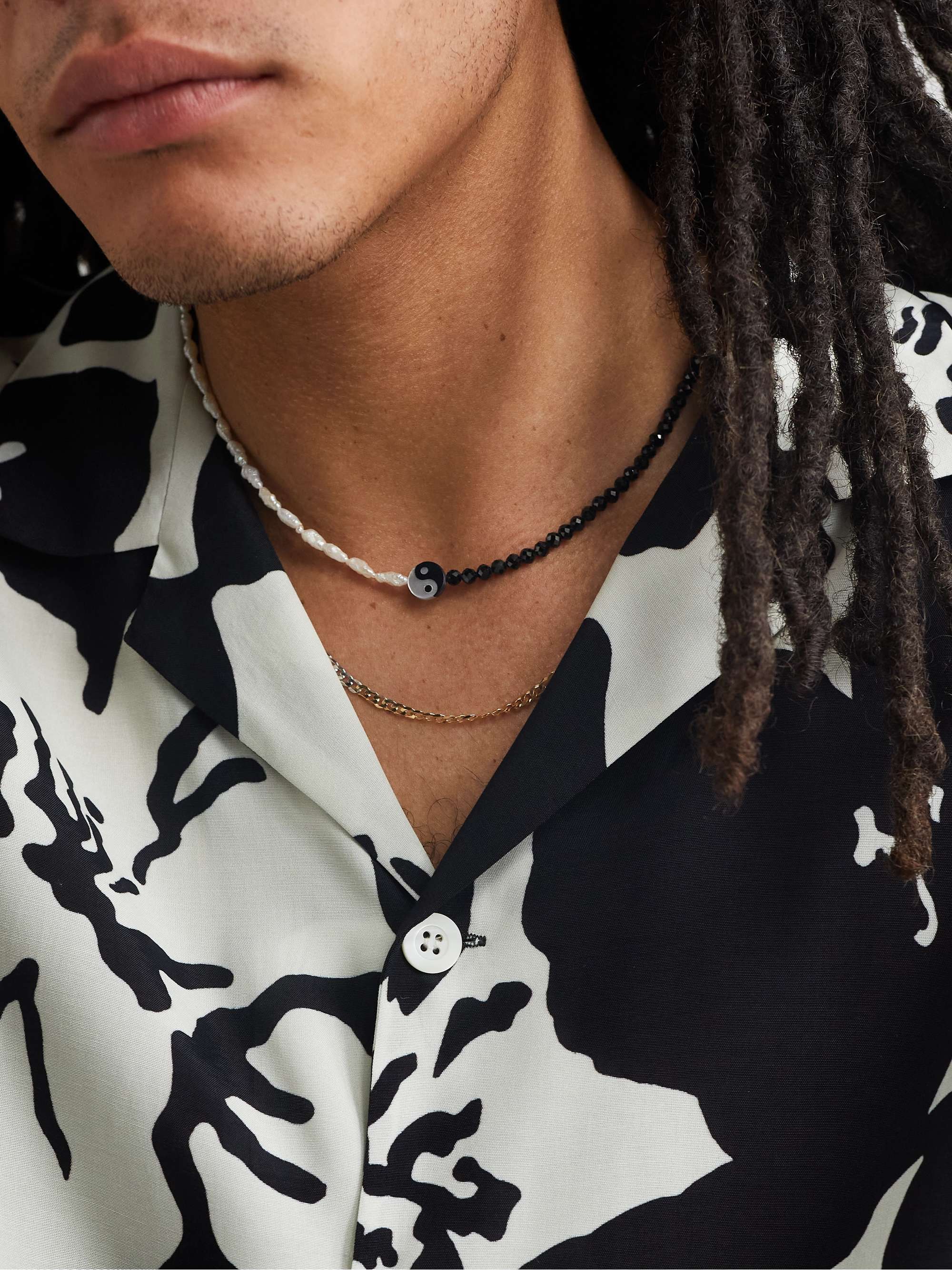 ROXANNE FIRST Yin Yang Gold Multi-Stone Necklace