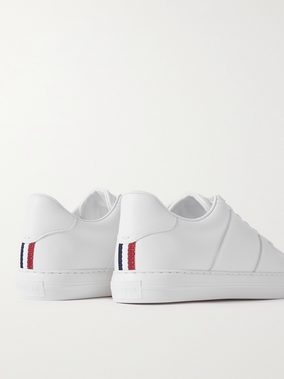 Shop Moncler Neue York Logo-appliquéd Leather Sneakers In White