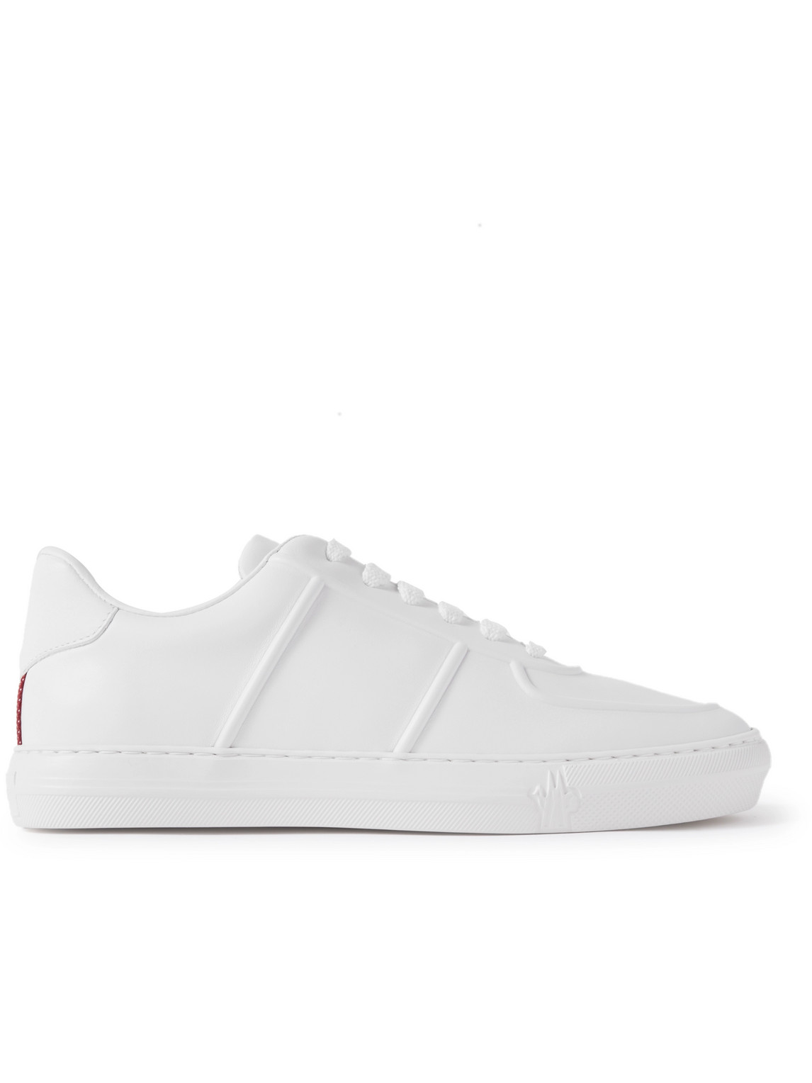 Shop Moncler Neue York Logo-appliquéd Leather Sneakers In White