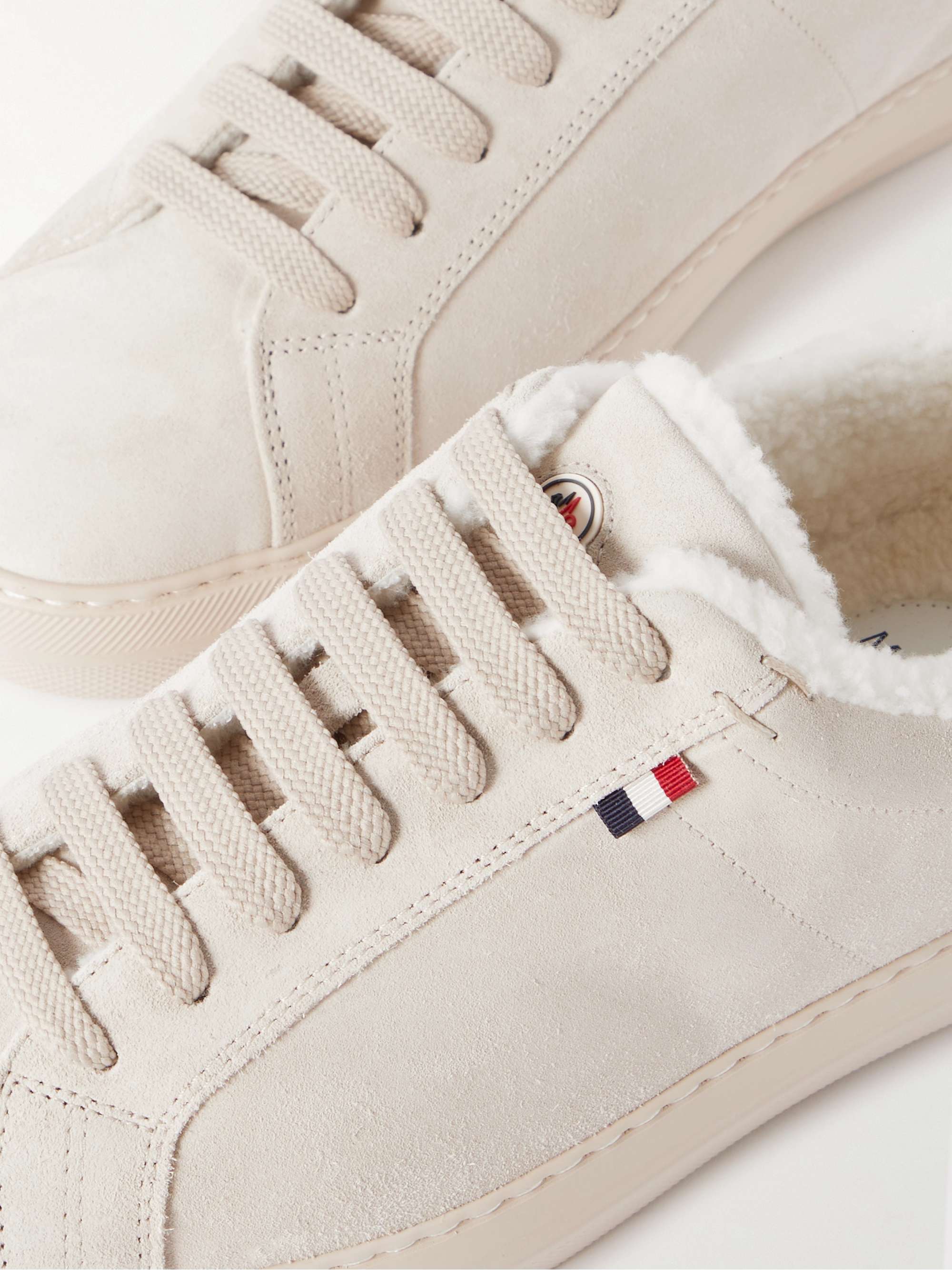 MONCLER New Monaco Shearling-Lined Suede Sneakers