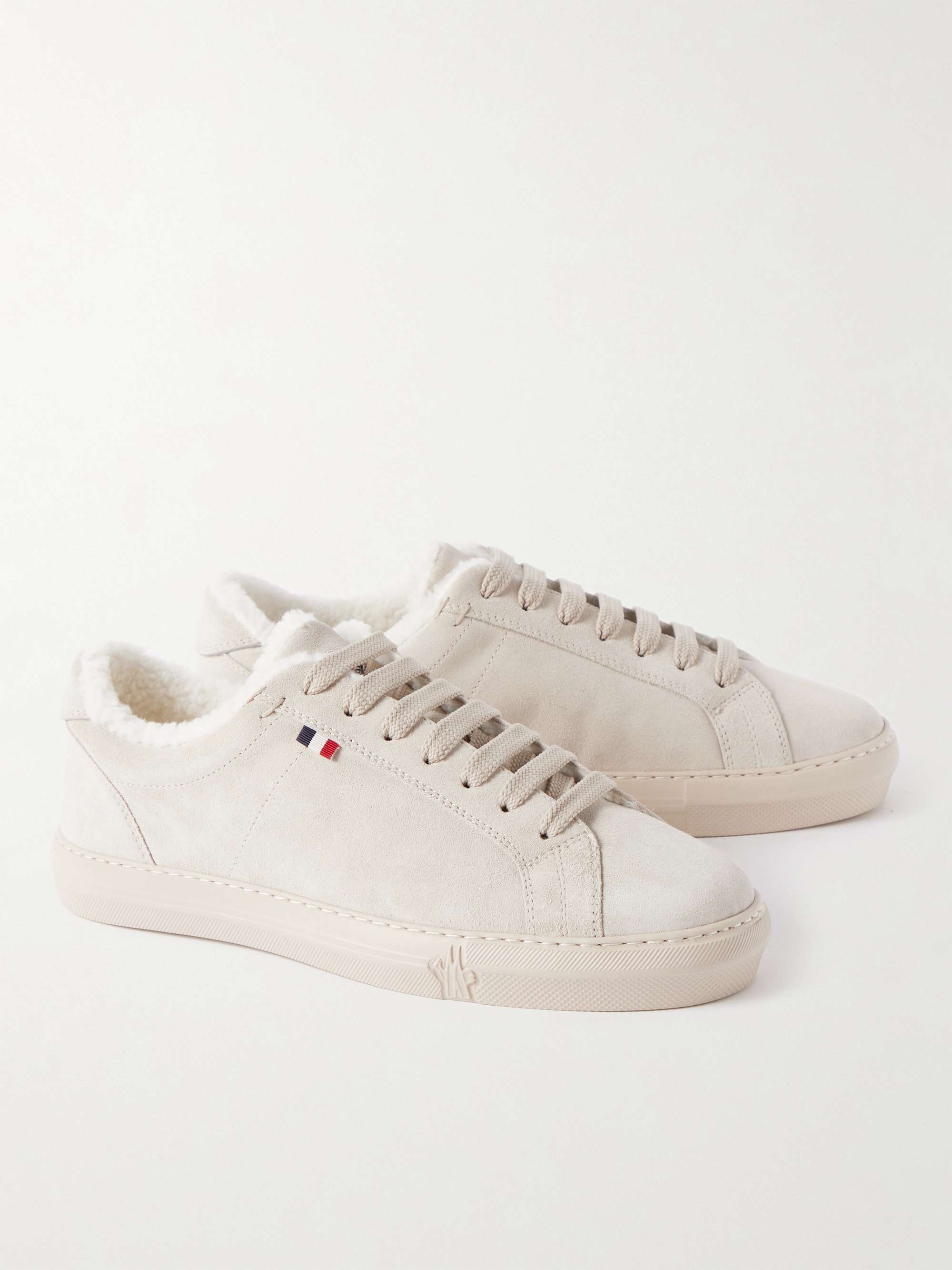 MONCLER New Monaco Shearling-Lined Suede Sneakers