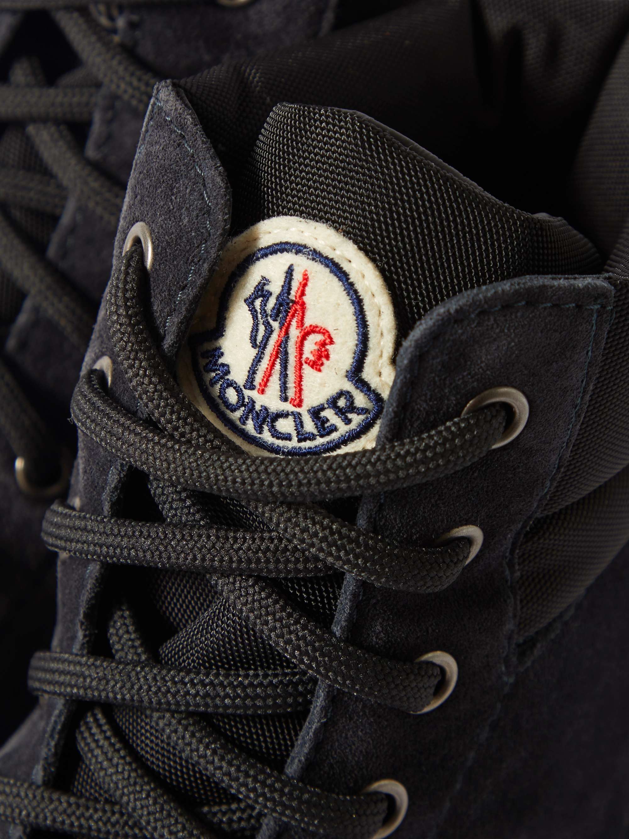 MONCLER Vancouver Canvas-Trimmed Suede Boots